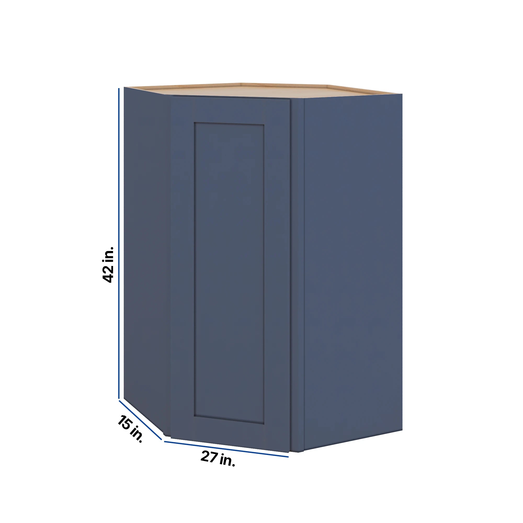 Modernform Cabinet Signature Blue 27" W X 42" H X 15" D Wall Diagonal Corner Cabinet