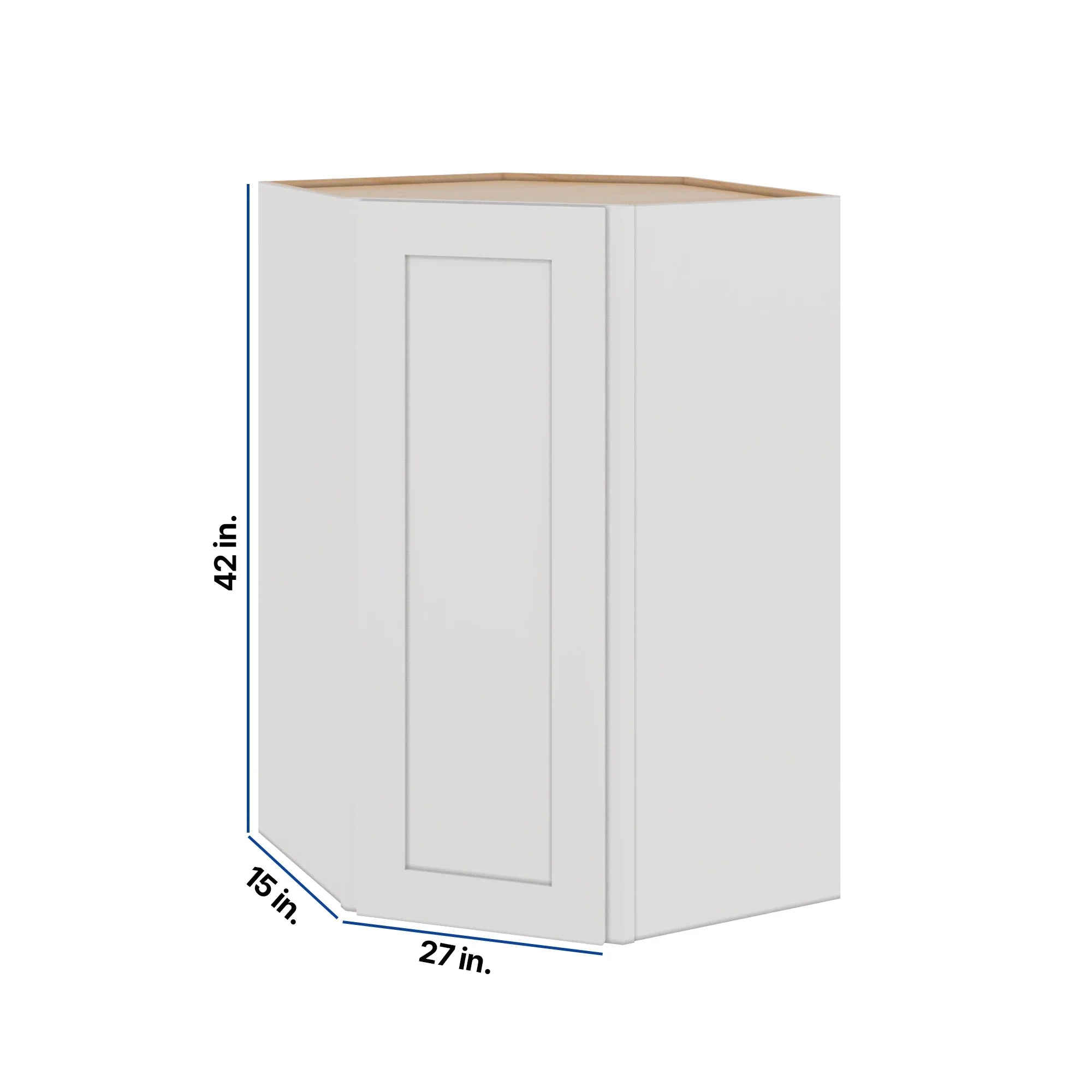 Modernform Cabinet White Shaker 27" W X 42" H X 15" D Wall Diagonal Corner Cabinet