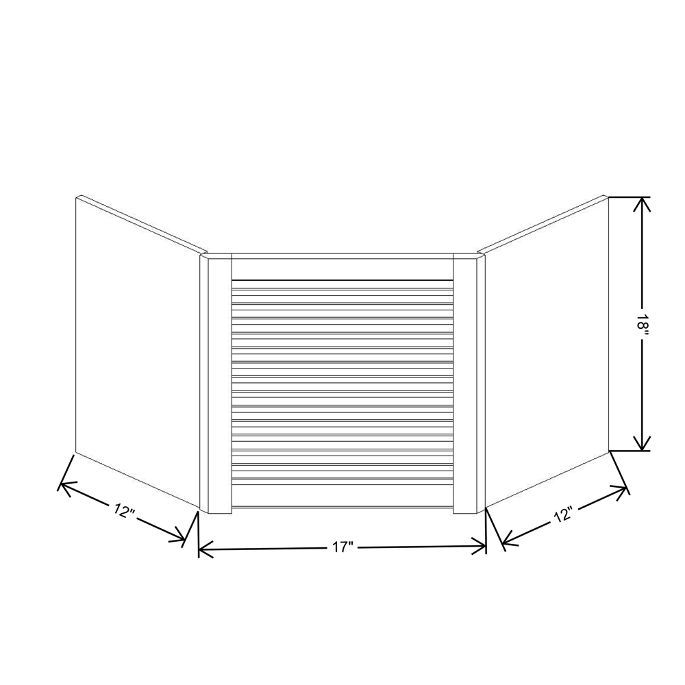 Fabuwood Quest Metro Mist 24"W x 18"H Wall Diagonal Corner Garage Appliance