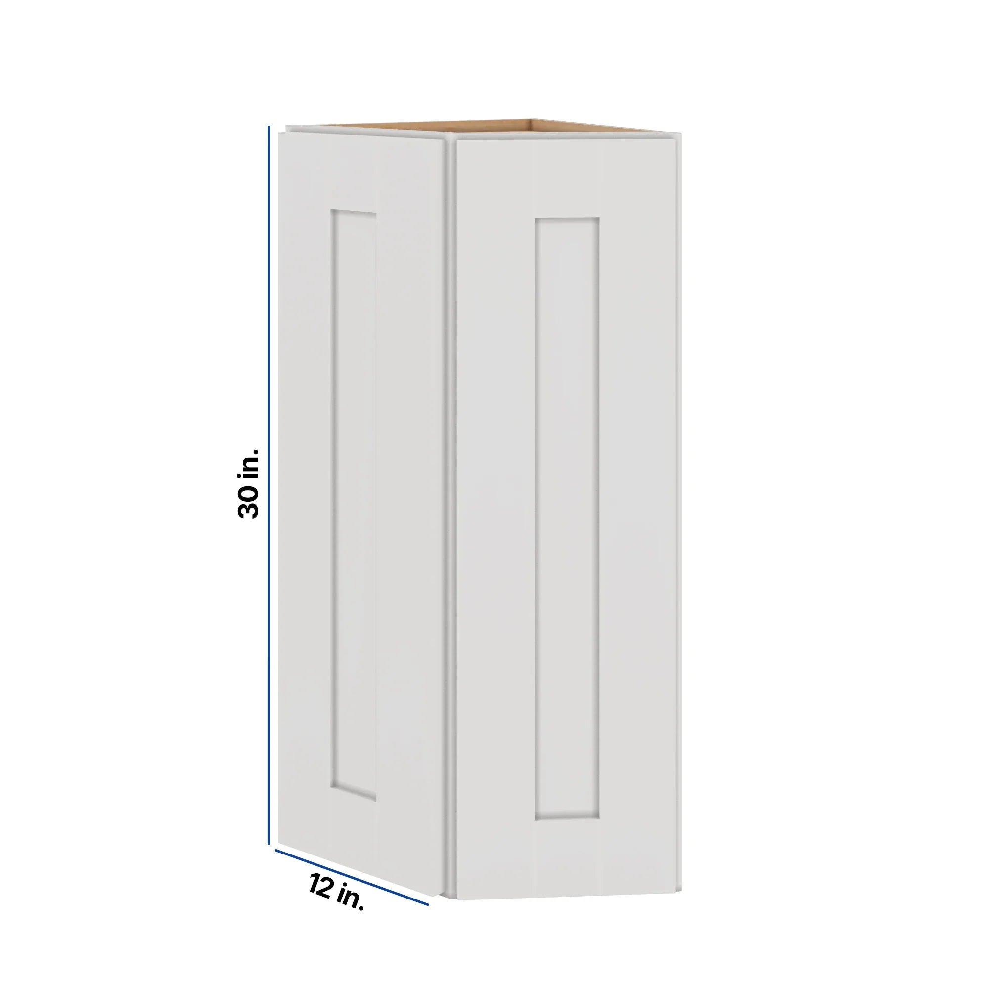 Modernform Cabinet White Shaker 12" W X 30" H X 12" D Wall Corner End Cabinet