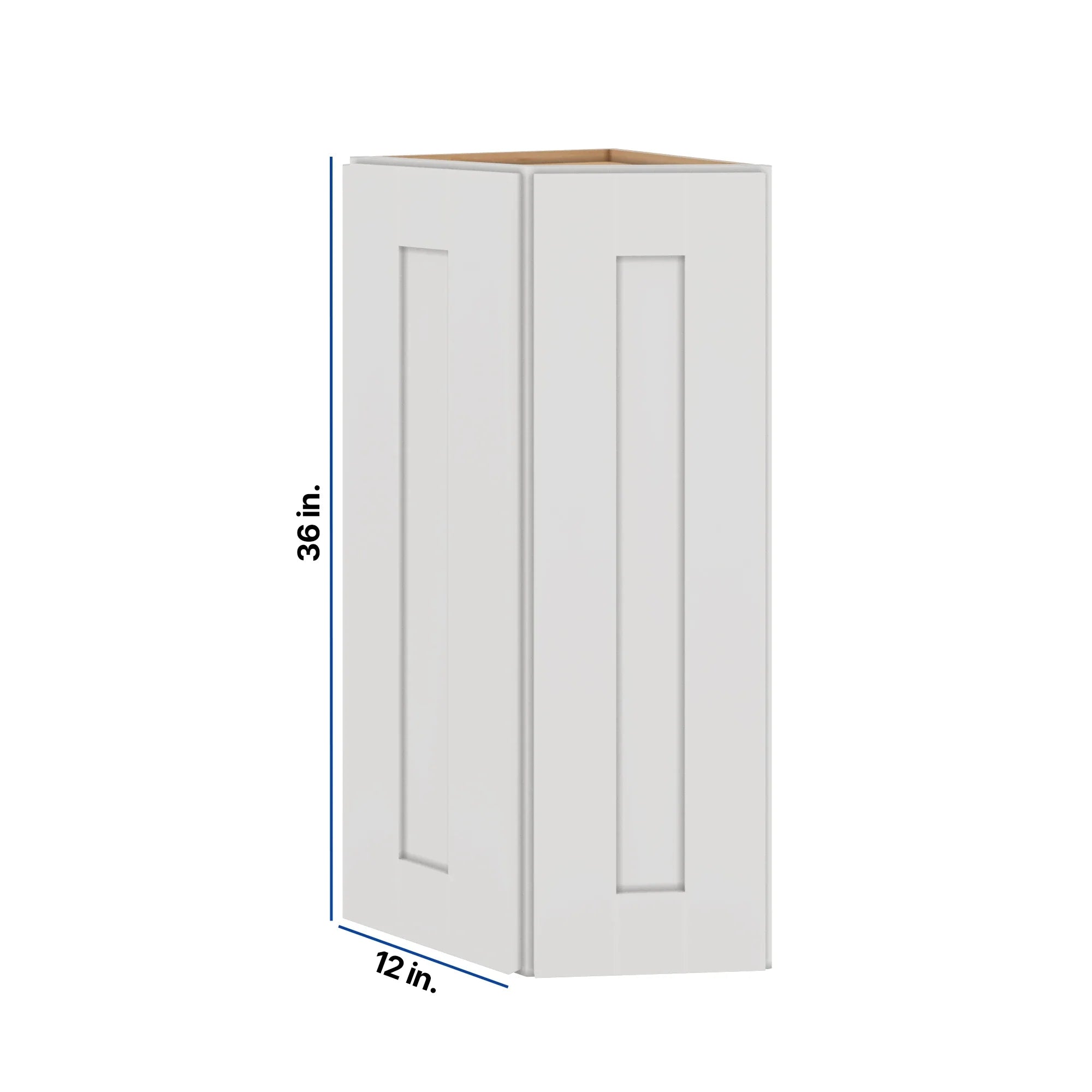 Modernform Cabinet White Shaker 12" W X 36" H X 12" D Wall Corner End Cabinet