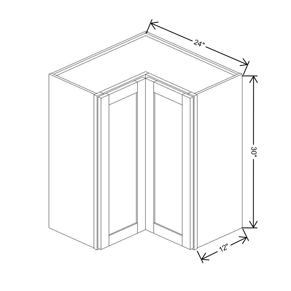 Wolf Classic Dartmouth Pewter Paint 24"W X 30"H Wall Easy Reach Corner w/2 Shelves