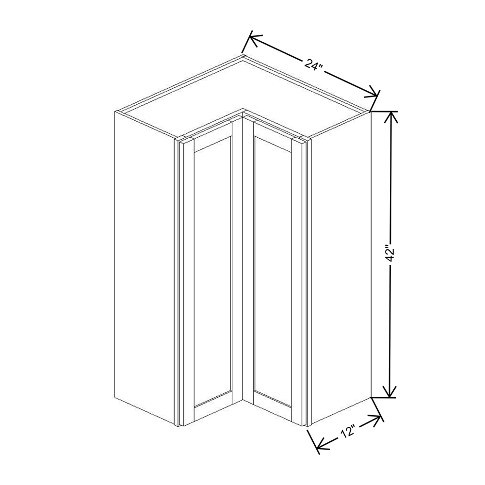 Wolf Classic Grove White Paint 24"W X 42"H Wall Easy Reach Corner w/2 Shelves