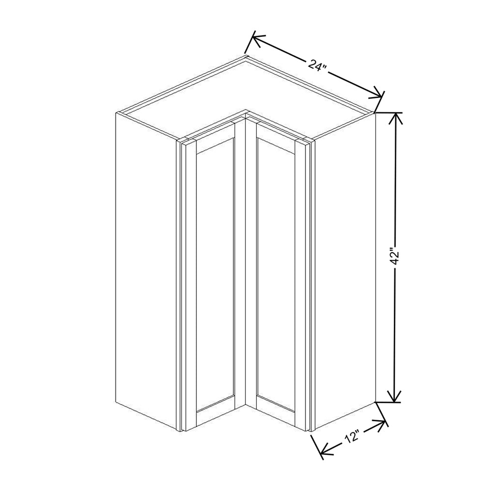 Wolf Classic Dartmouth White Paint 24"W X 42"H Wall Easy Reach Corner w/2 Shelves