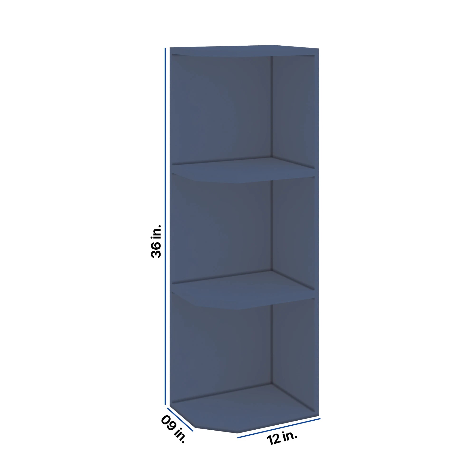 Modernform Cabinet Signature Blue 09" W X 36" H X 12" D Wall Open End Cabinet