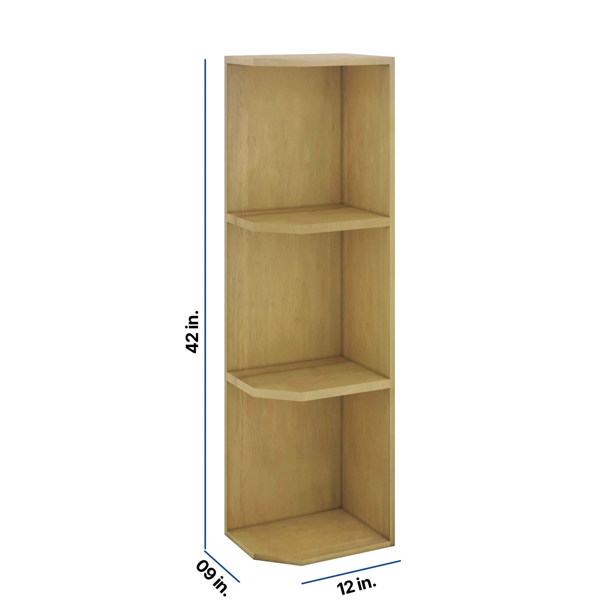 Modernform Cabinet Natural Shaker 09" W X 42" H X 12" D Wall Open End Cabinet