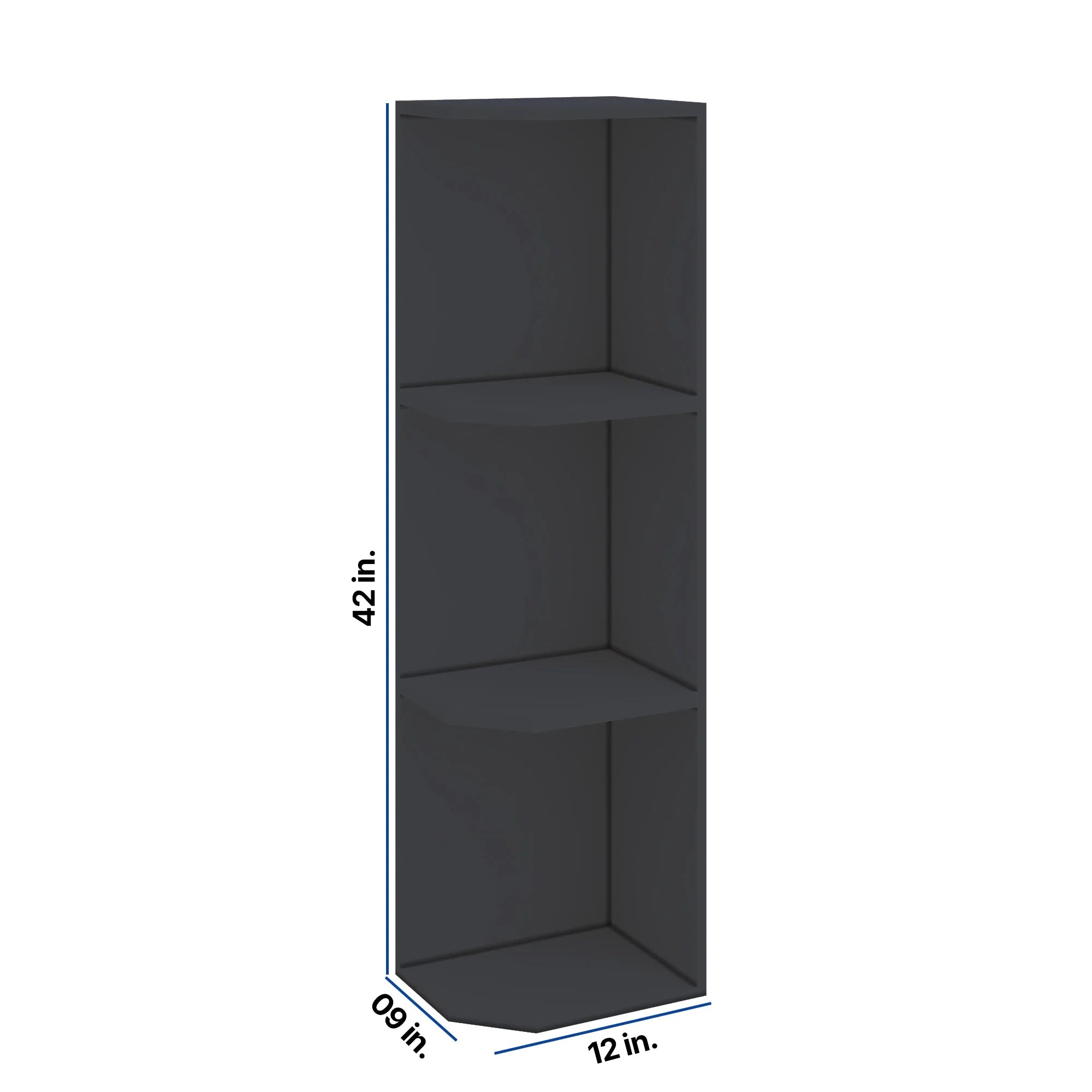Modernform Cabinet Onyx Black Shaker 09" W X 42" H X 12" D Wall Open End Cabinet