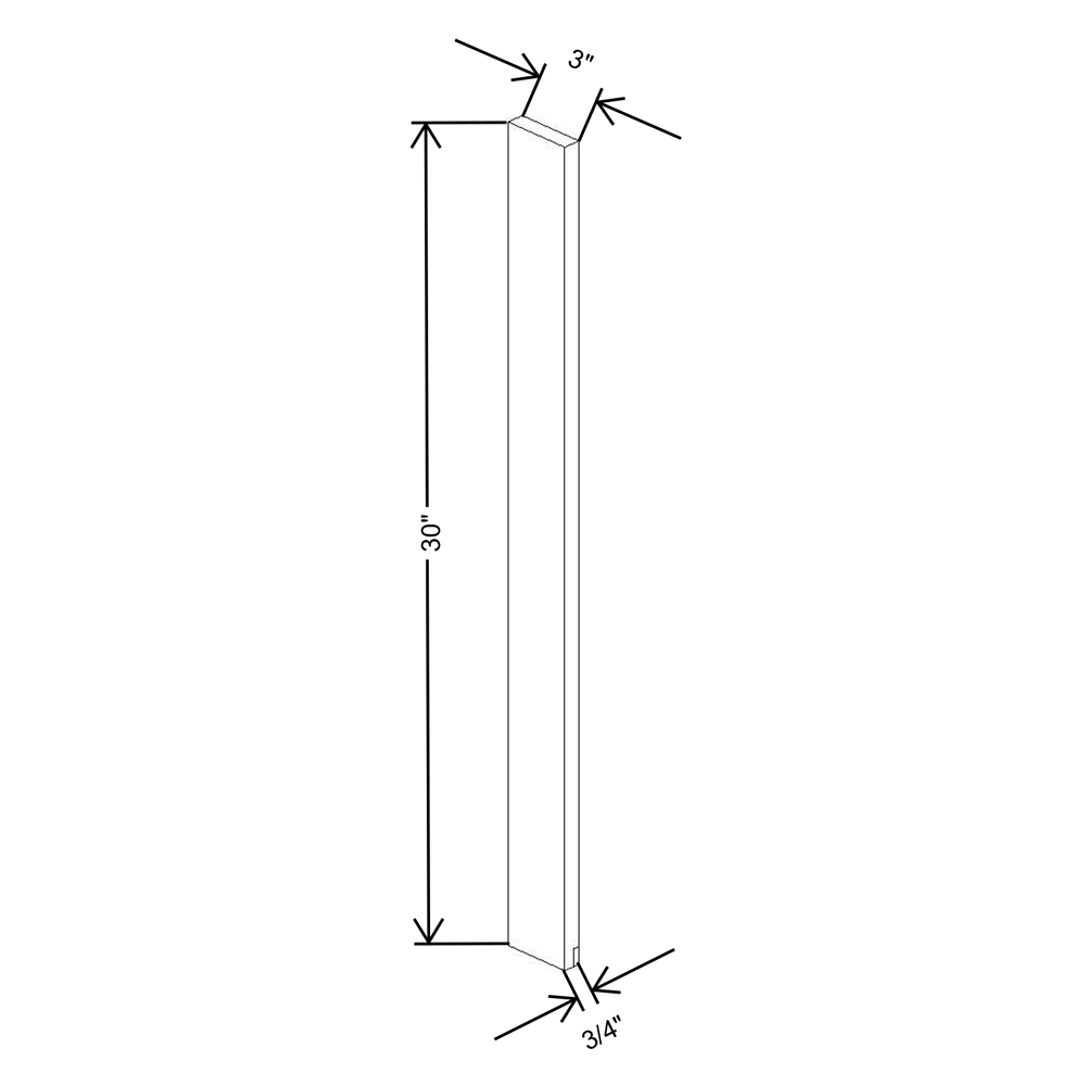 Cubitac Imperial Madison Dusk 3"W X 30"H Wall Filler