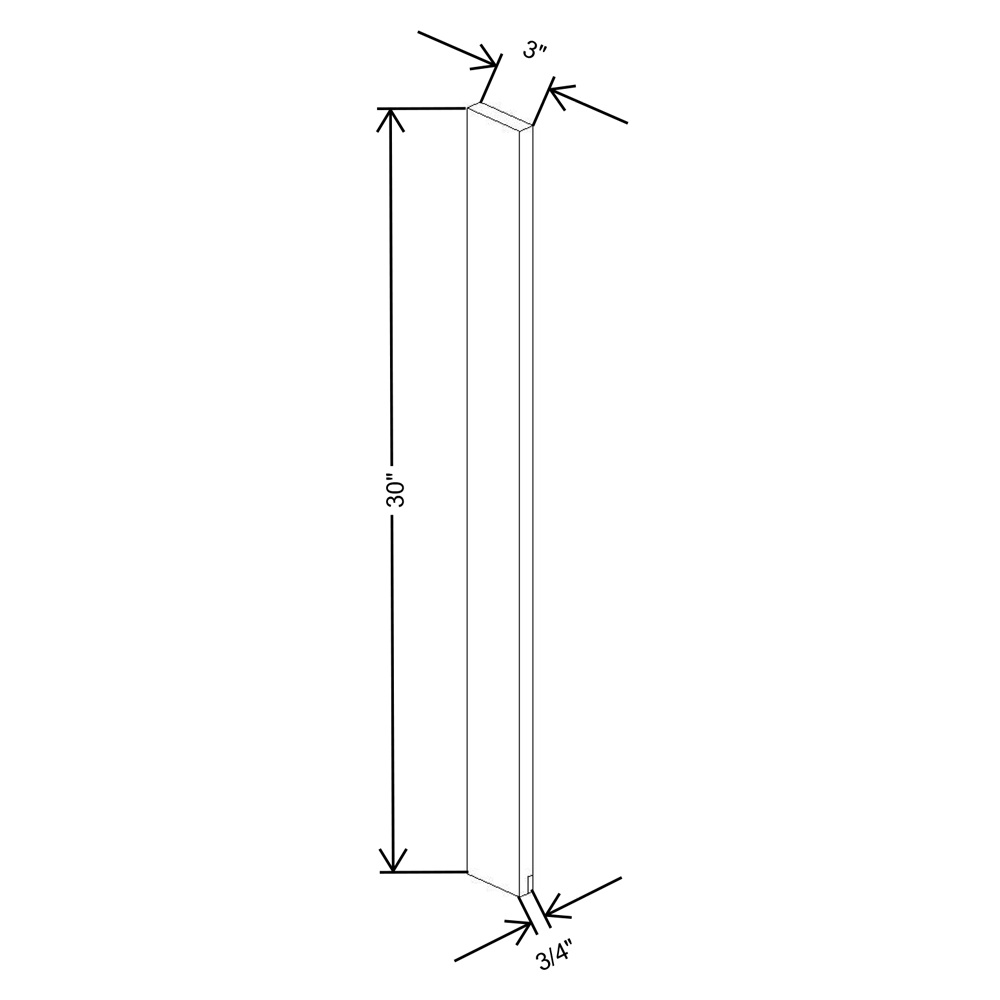 Fabuwood Allure Fusion Dove 03"W X. 30"H Wall Filler