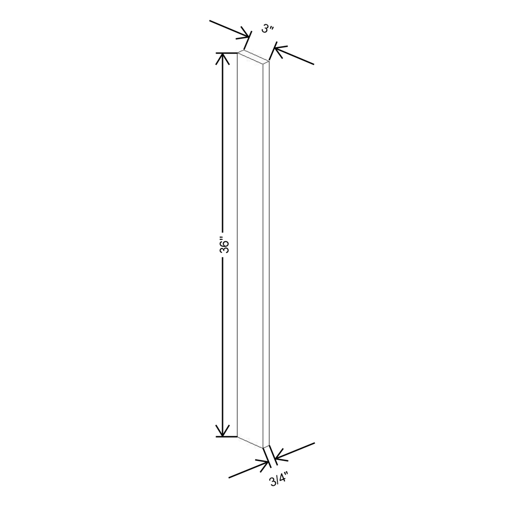 Cubitac Imperial Bergen Latte 3"W X 36"H Wall Filler