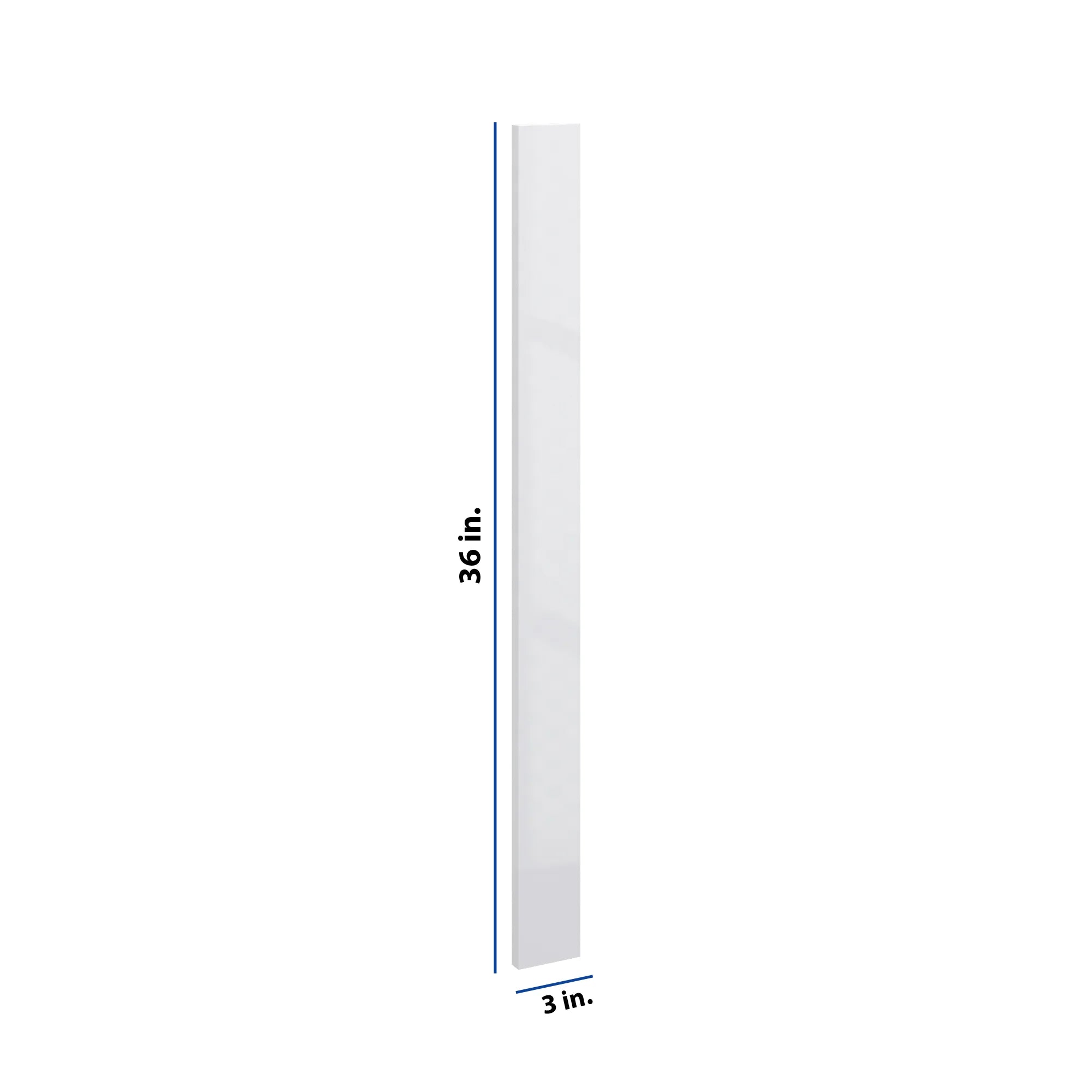 Modernform Cabinet Gloss White 3" W X 36" H Wall Filler