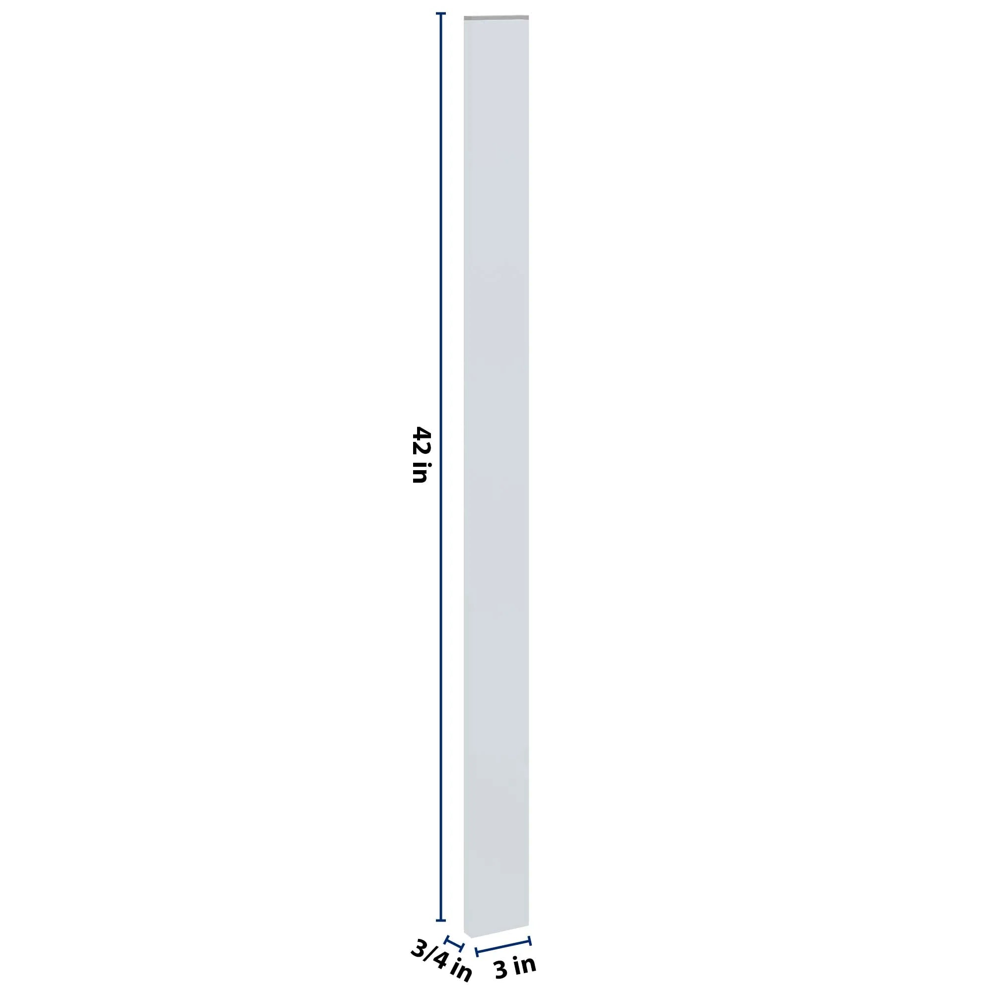 J&K White Shaker S8 Wall Filler 3" W x 42" H