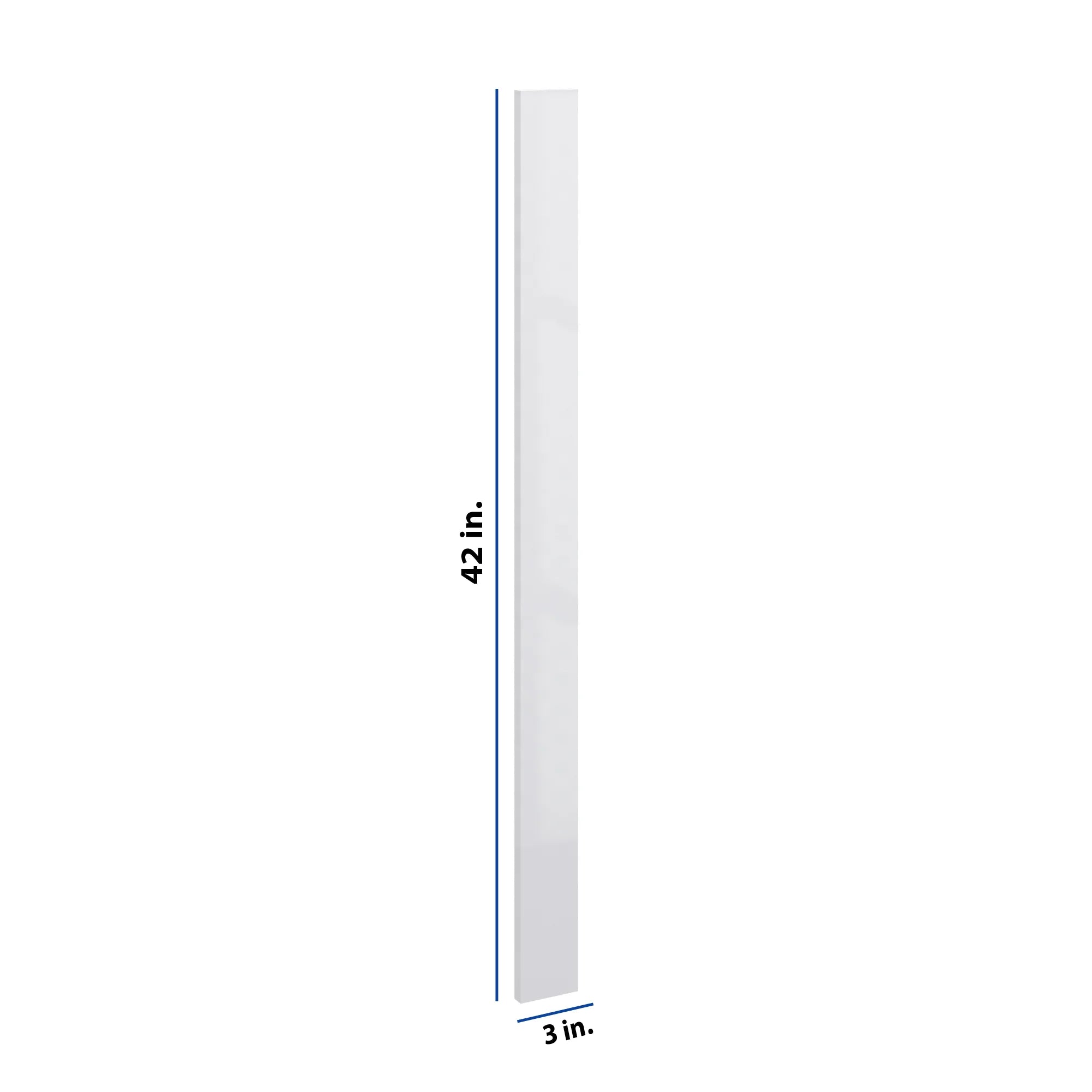 Modernform Cabinet Gloss White 3" W X 42" H Wall Filler