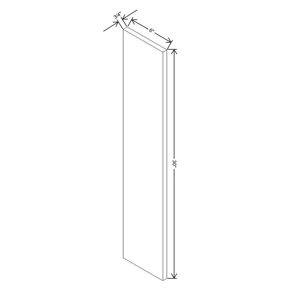 J&K Espresso K8 Wall Filler 6" W x 30" H