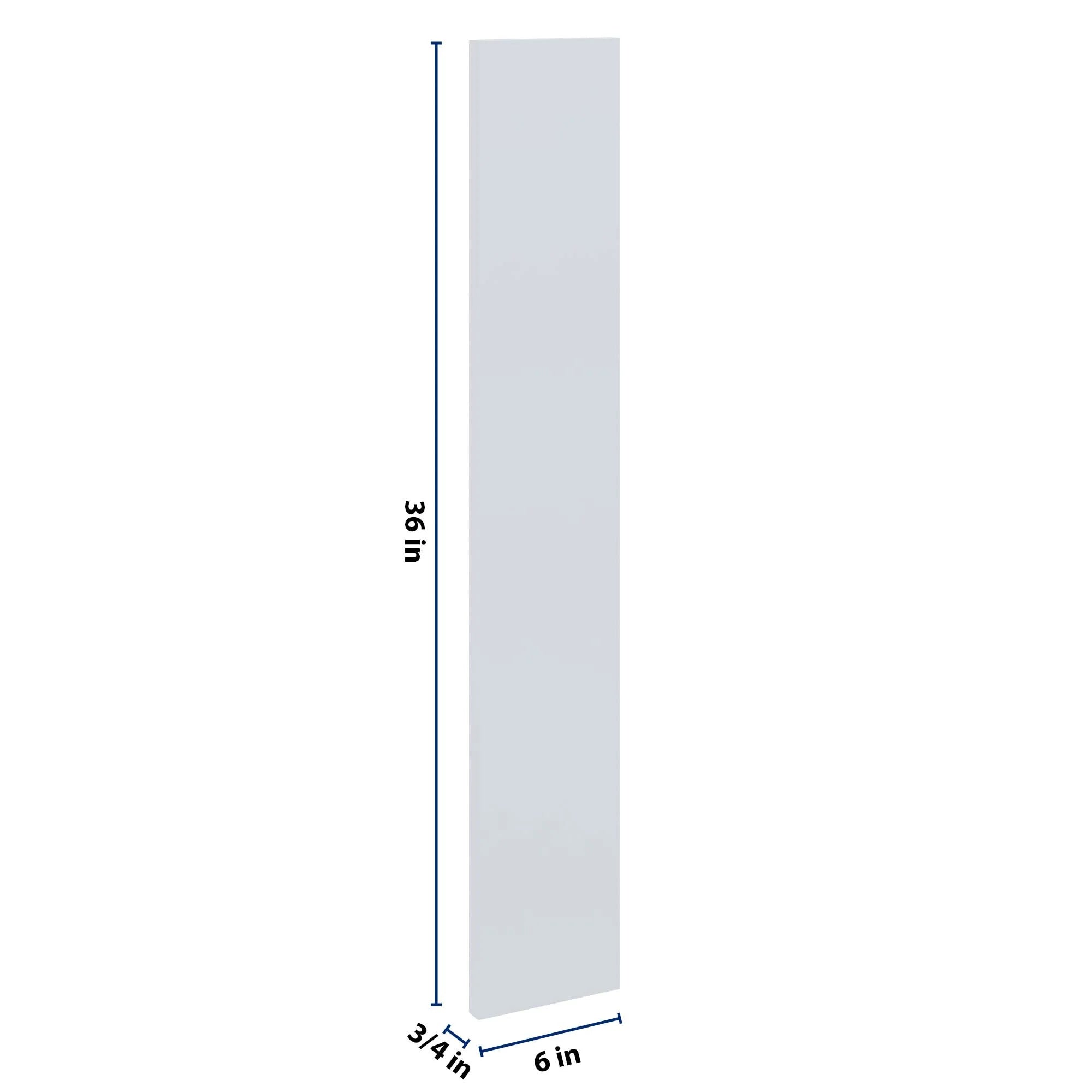 J&K White Shaker S8 Wall Filler 6" W x 36" H