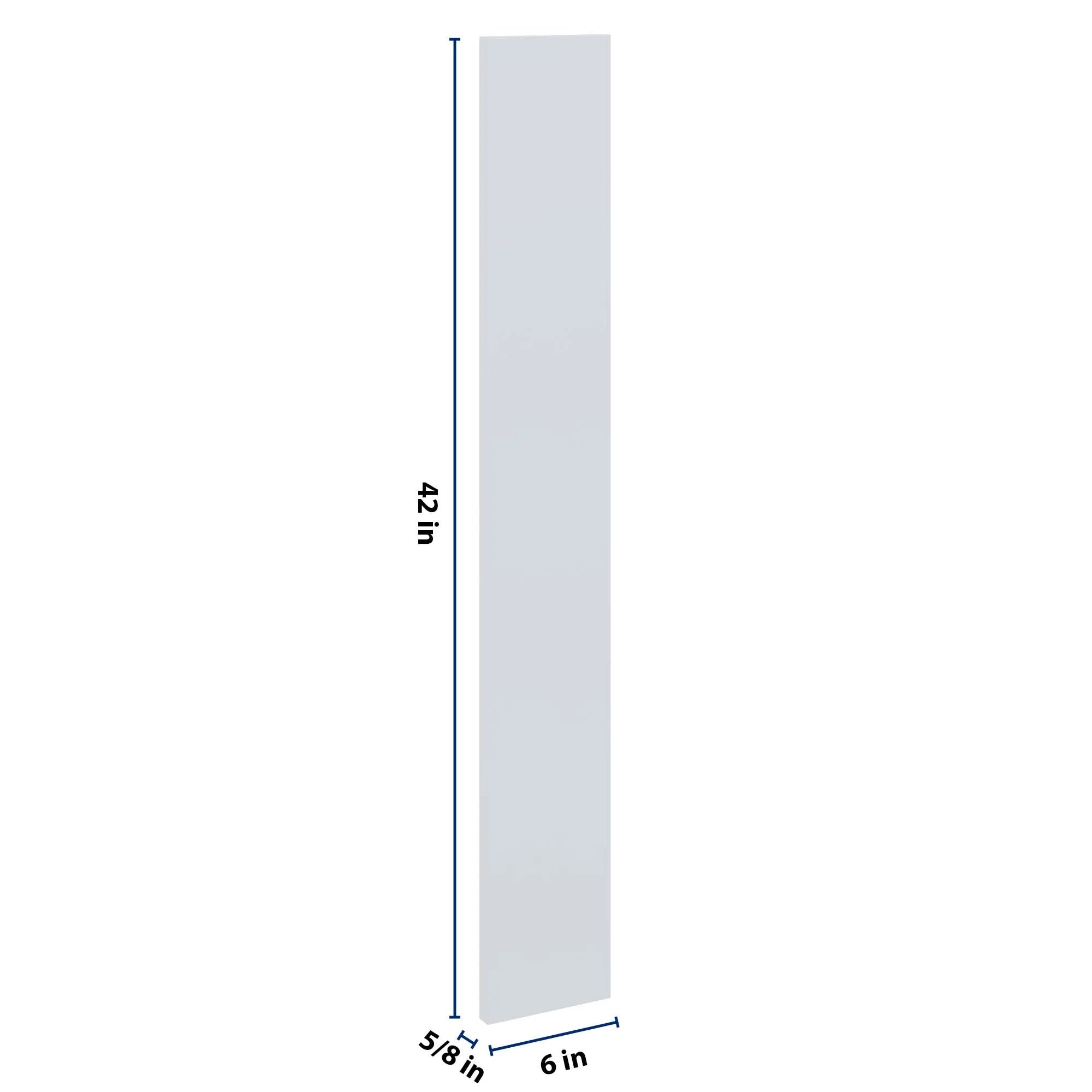 J&K White Shaker S8 Wall Filler 6" W x 42" H