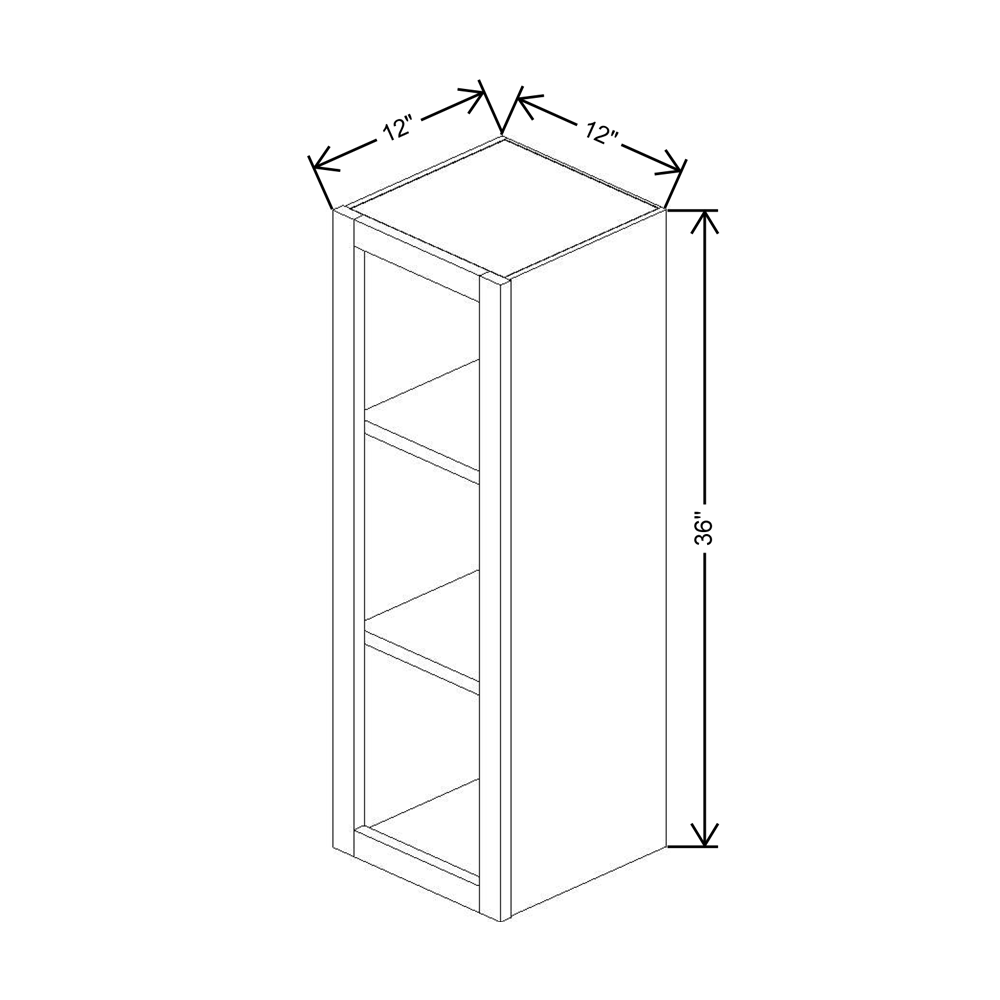 Cubitac Imperial Madison Dusk 12"W X 36"H Finished Interior Wall Cabinet