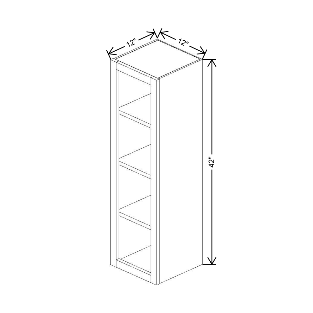 Cubitac Imperial Madison Dusk 12"W X 42"H Finished Interior Wall Cabinet