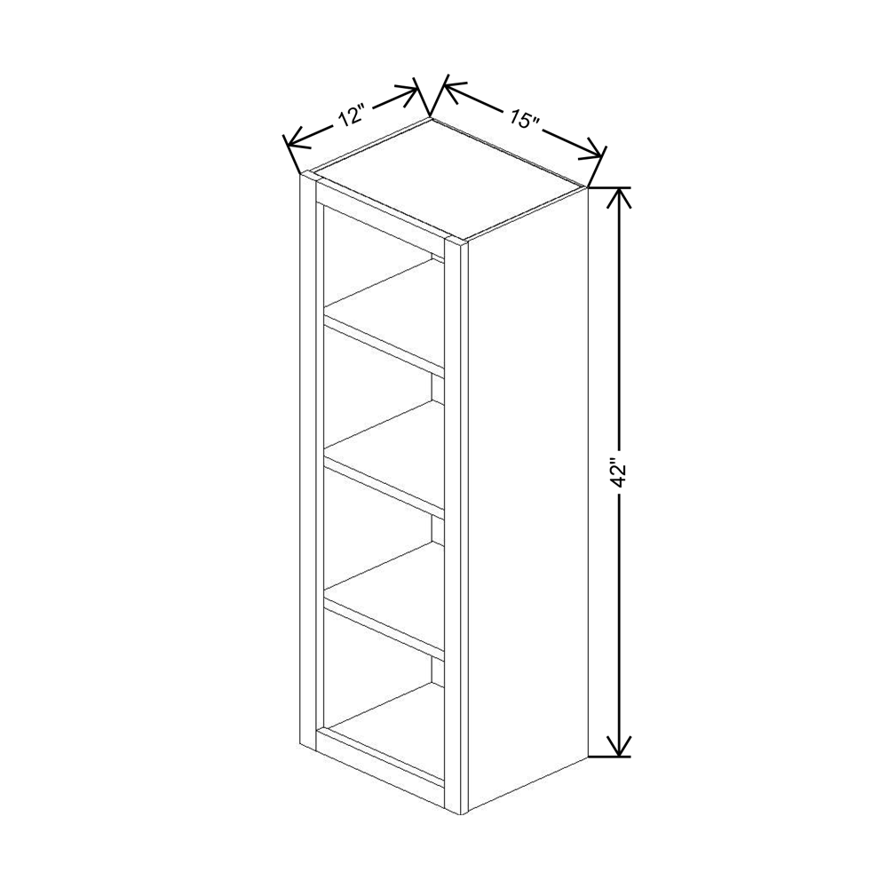 Cubitac Imperial Madison Dusk 15"W X 42"H Finished Interior Wall Cabinet