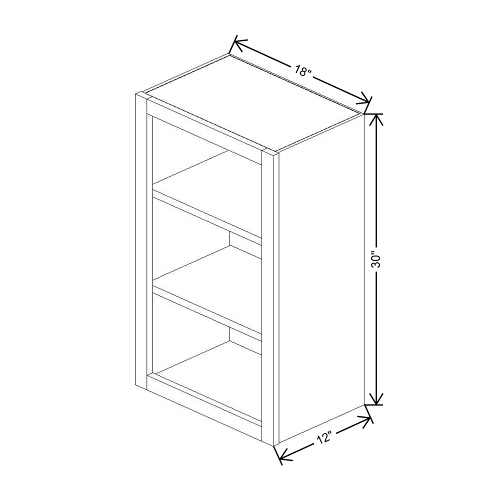 Cubitac Imperial Madison Dusk Wall 18"W X 30"H Finished Interior Cabinet