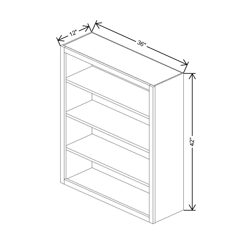 Cubitac Imperial Madison Midnight 36"W X 42"H Finished Interior Wall Cabinet