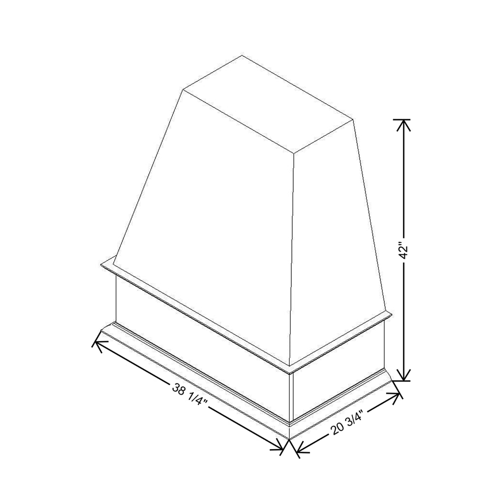 CNC Concord Elegant Stone 36" W Sloped Wood Hood