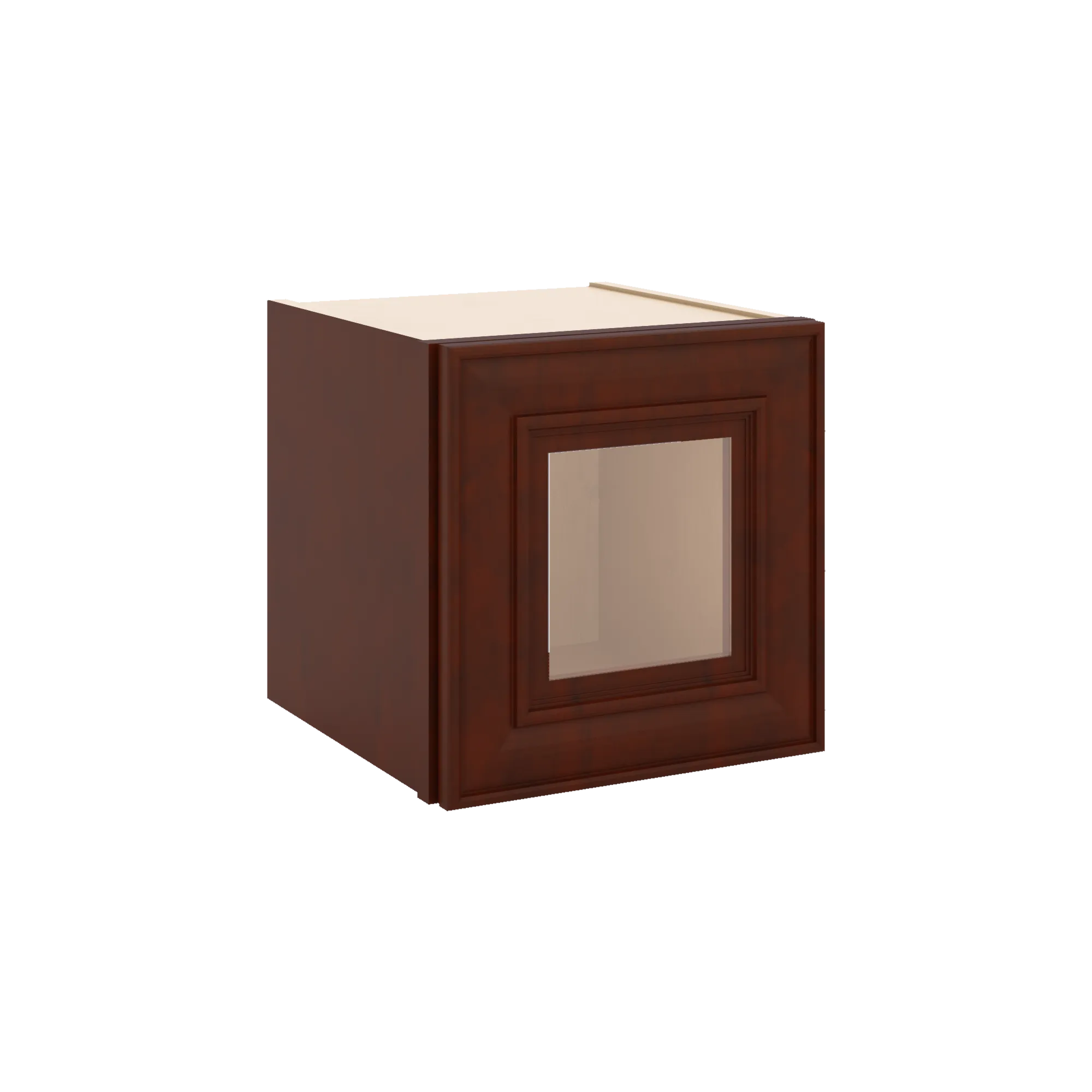 J&K Mahogany J5 Wall Glass Cabinet - 12" W x 12" H (No Glass Insert)