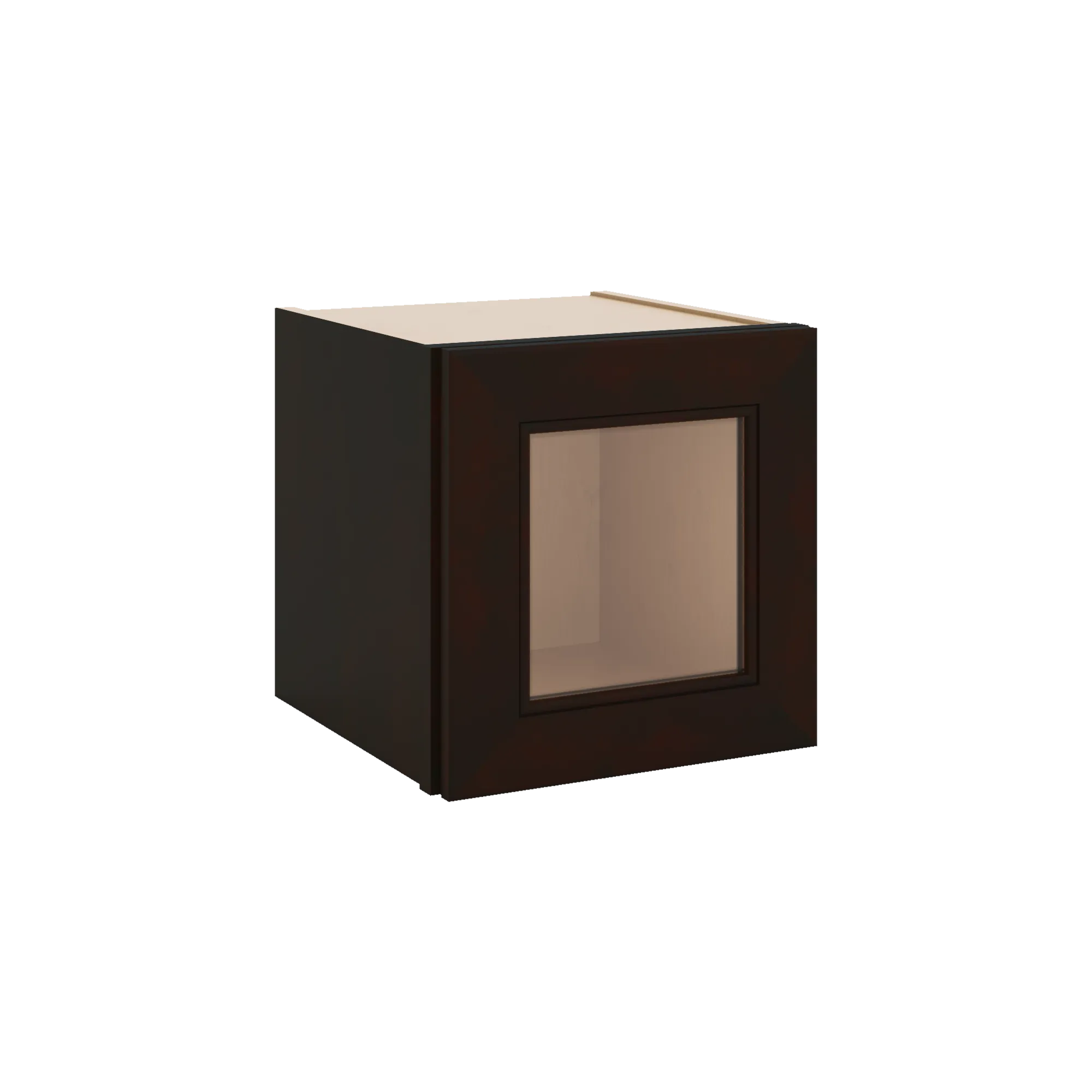 J&K Espresso K8 Wall Glass Cabinet - 12" W x 12" H (No Glass Insert)