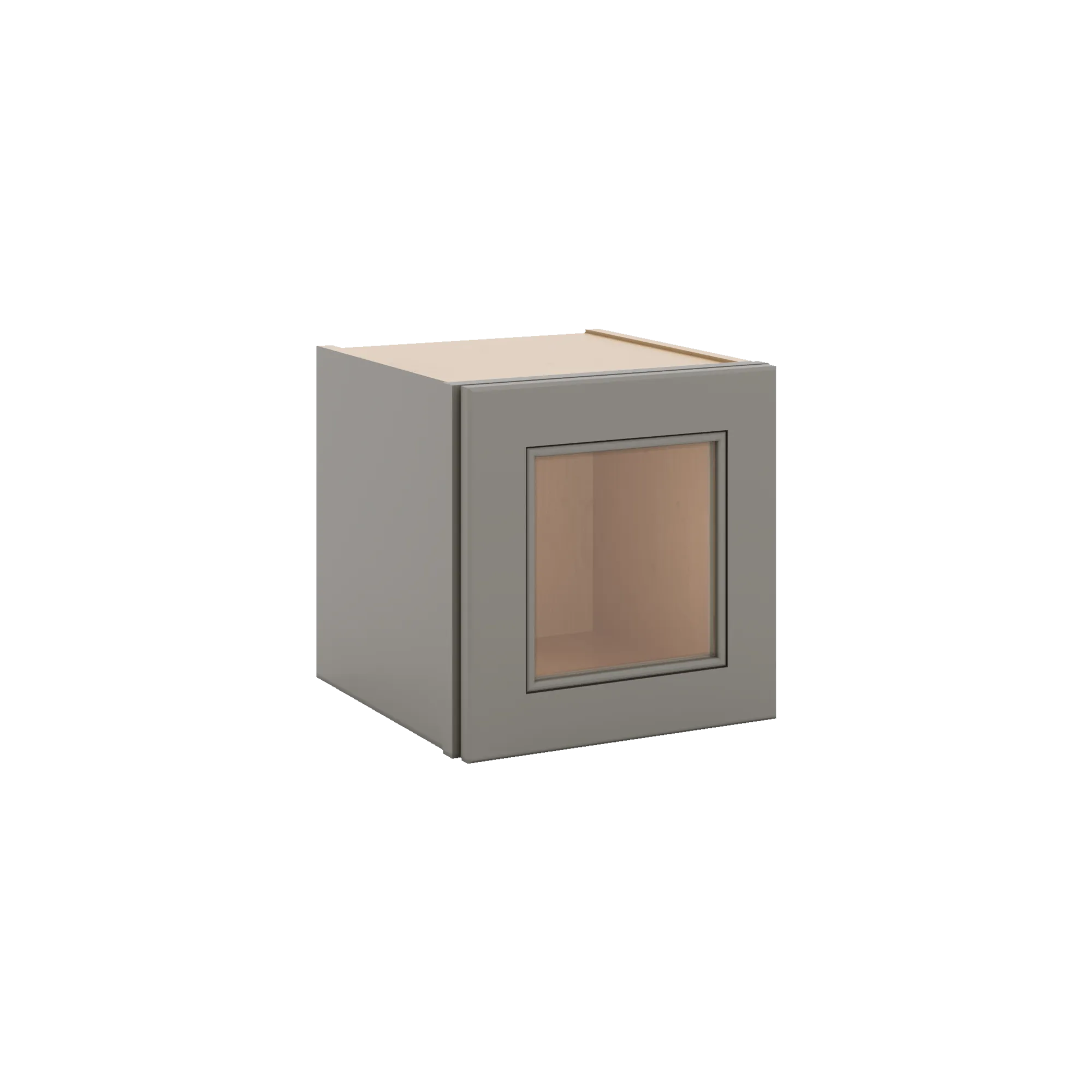 J&K Greige K3 Wall Glass Cabinet - 12" W x 12" H (No Glass Insert)
