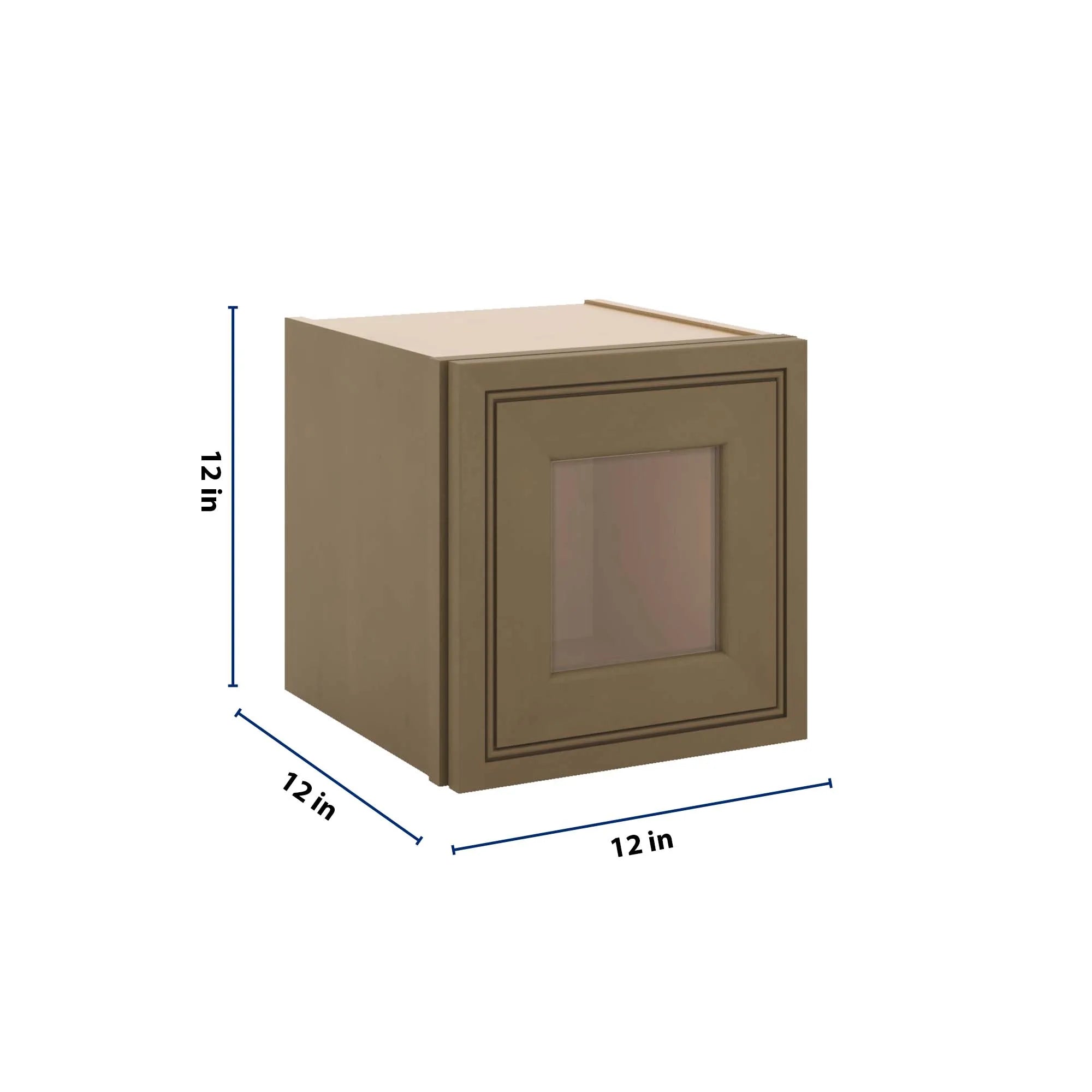 J&K Hazel H8 Wall Glass Cabinet - 12" W x 12" H (No Glass Insert)
