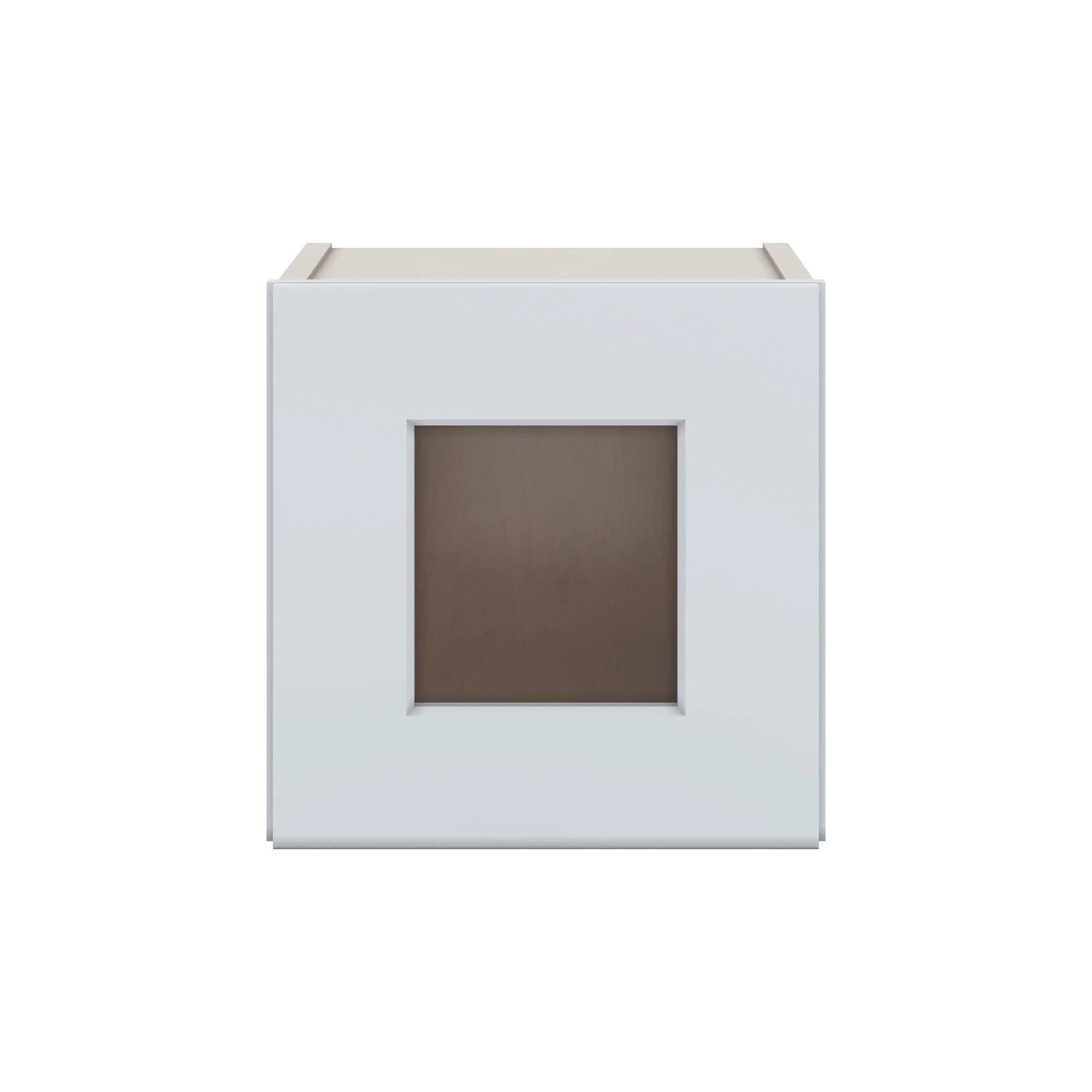 J&K White Shaker S8 Wall Glass Cabinet   12" W x 12" H (No Glass Insert)
