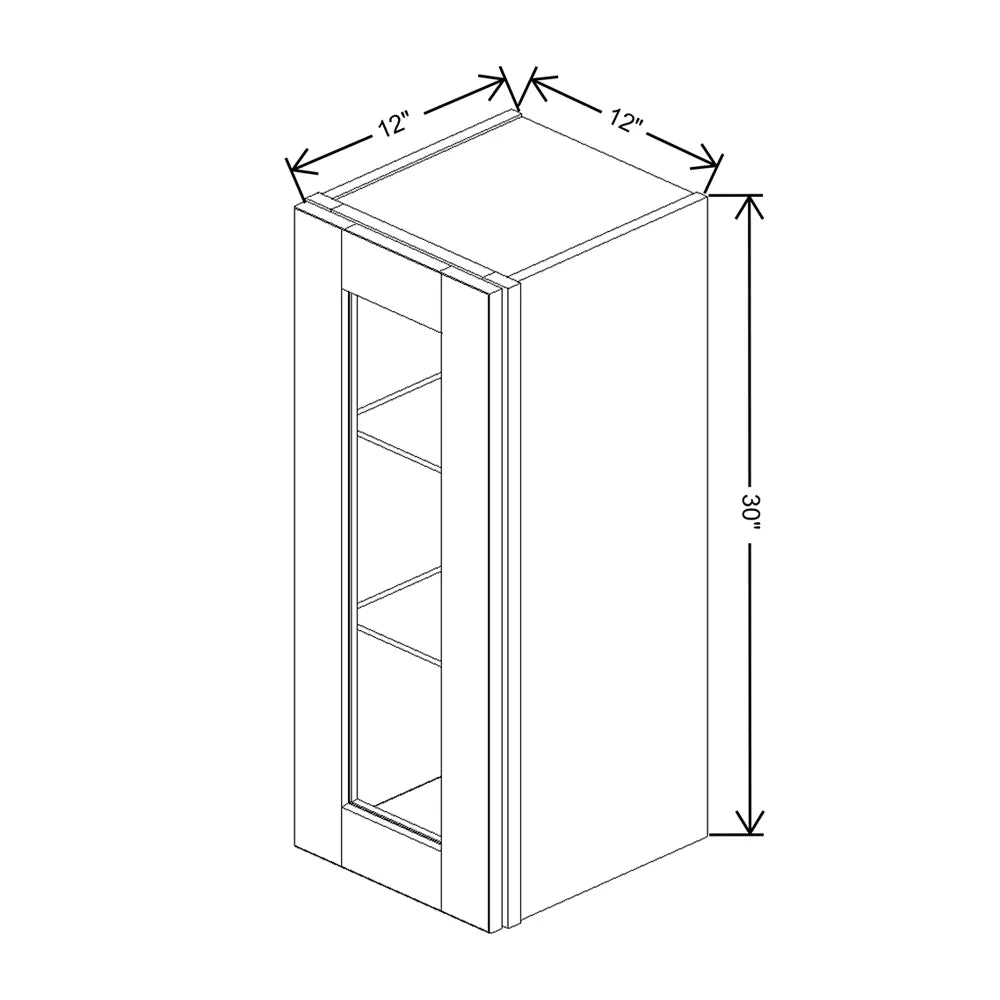 J&K Mahogany J5 Wall Glass Cabinet - 12" W x 30" H (No Glass Insert)