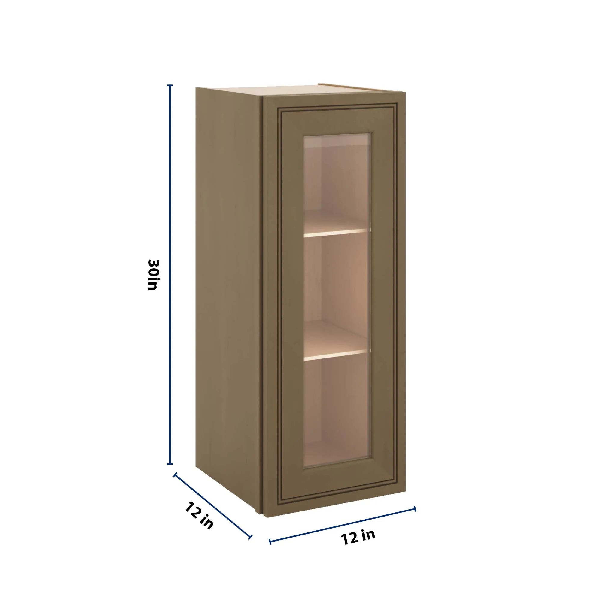 J&K Hazel H8 Wall Glass Cabinet - 12" W x 30" H (No Glass Insert)