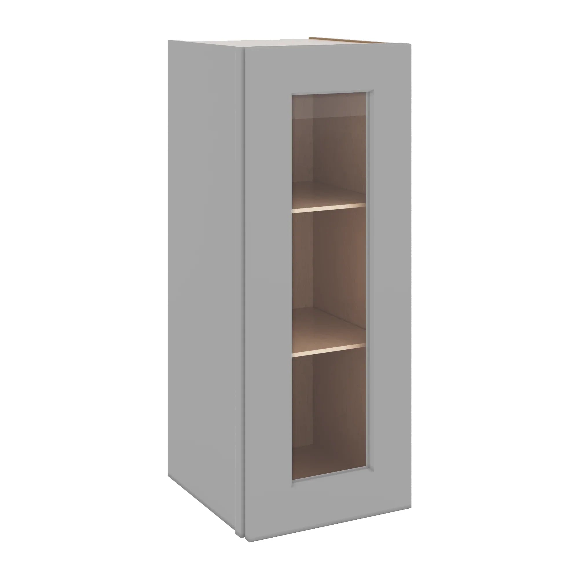 J&K Castle Grey S5 Wall Glass Cabinet - 12" W x 30" H (No Glass Insert)