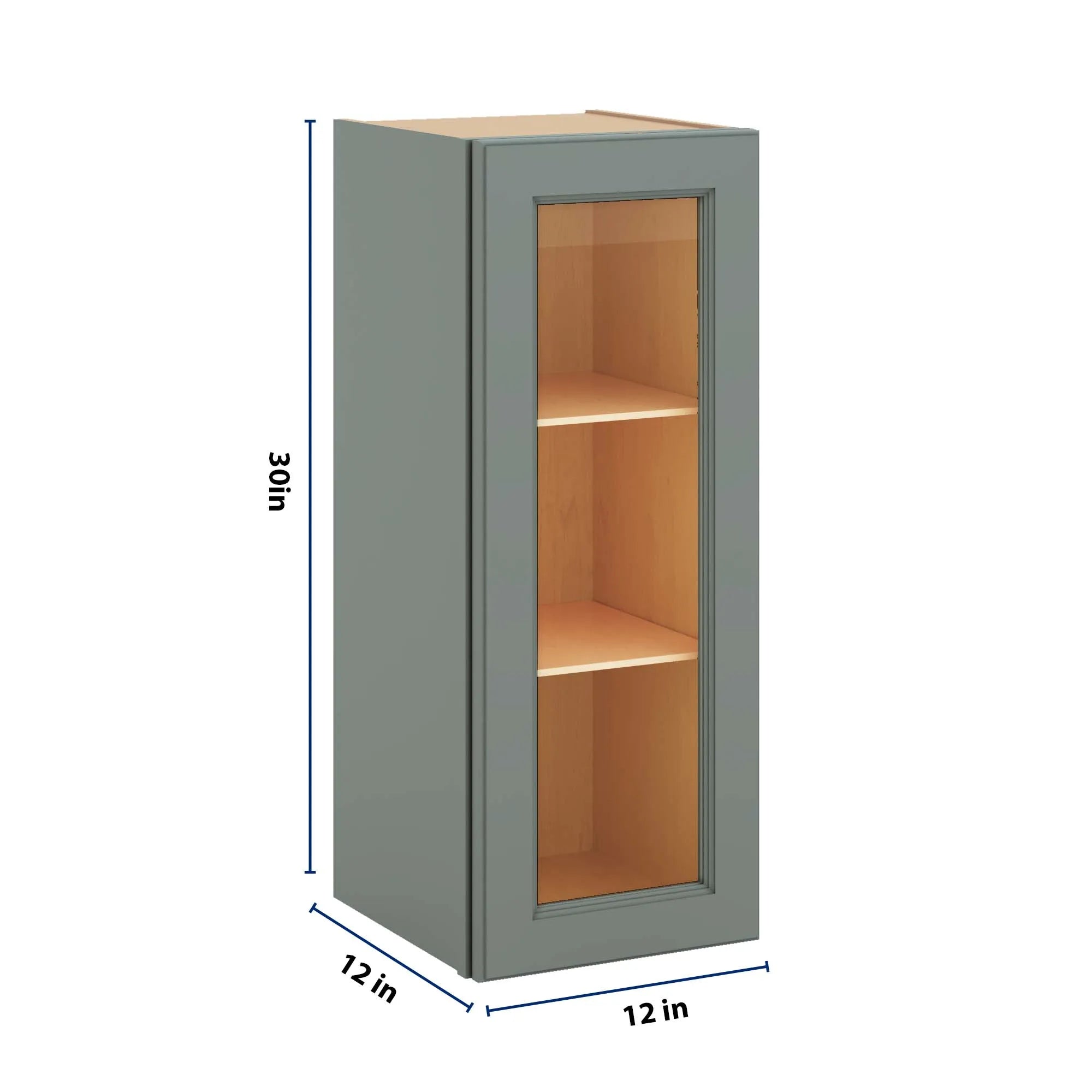 J&K Sage E3 Wall Glass Cabinet - 12" W x 30" H (No Glass Insert)