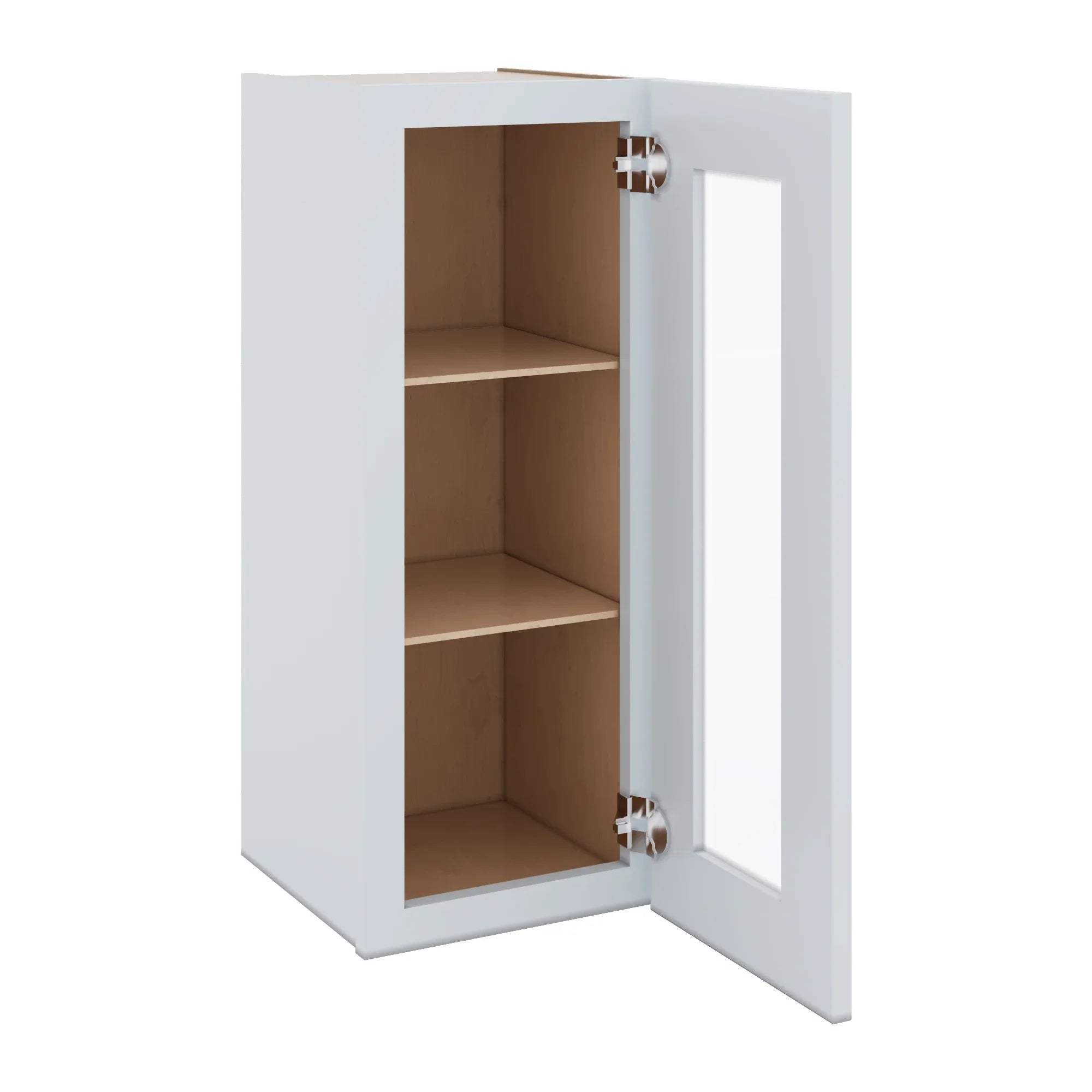 J&K White Shaker S8 Wall Glass Cabinet   12" W x 30" H (No Glass Insert)