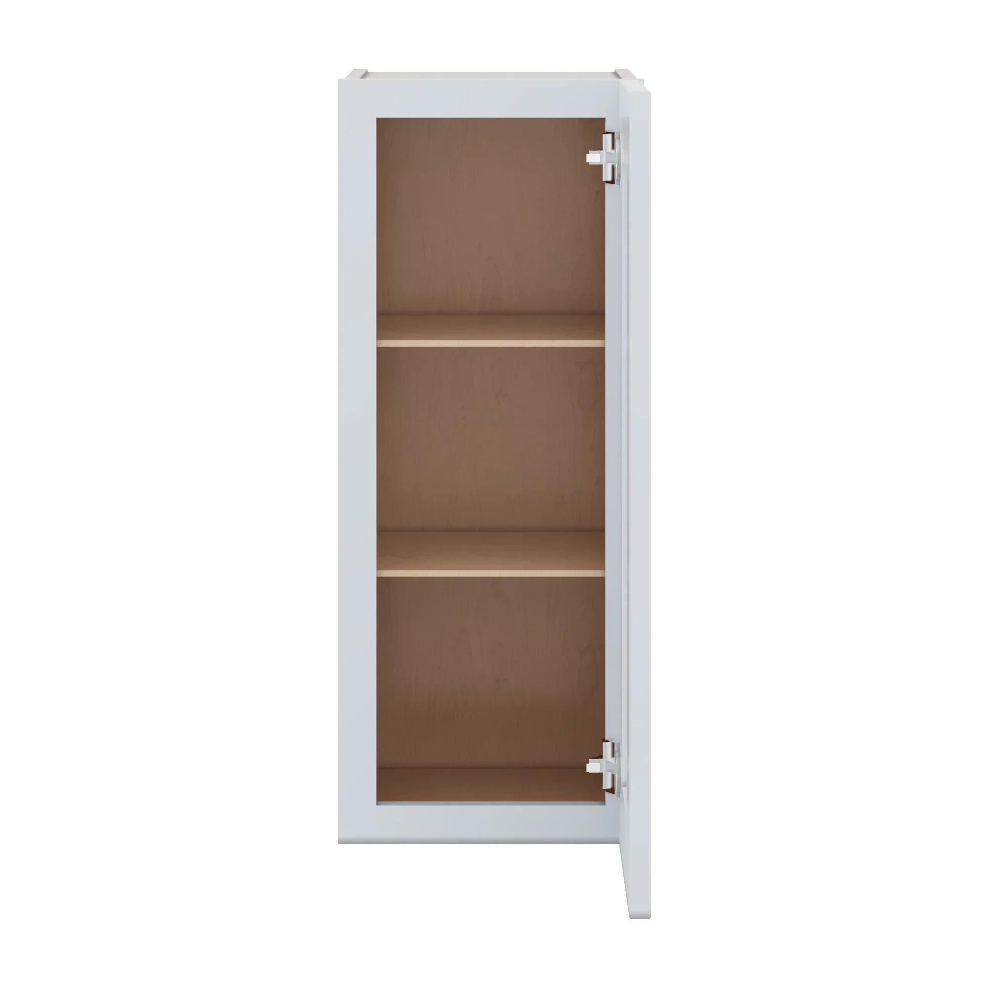 J&K White Shaker S8 Wall Glass Cabinet   12" W x 30" H (No Glass Insert)