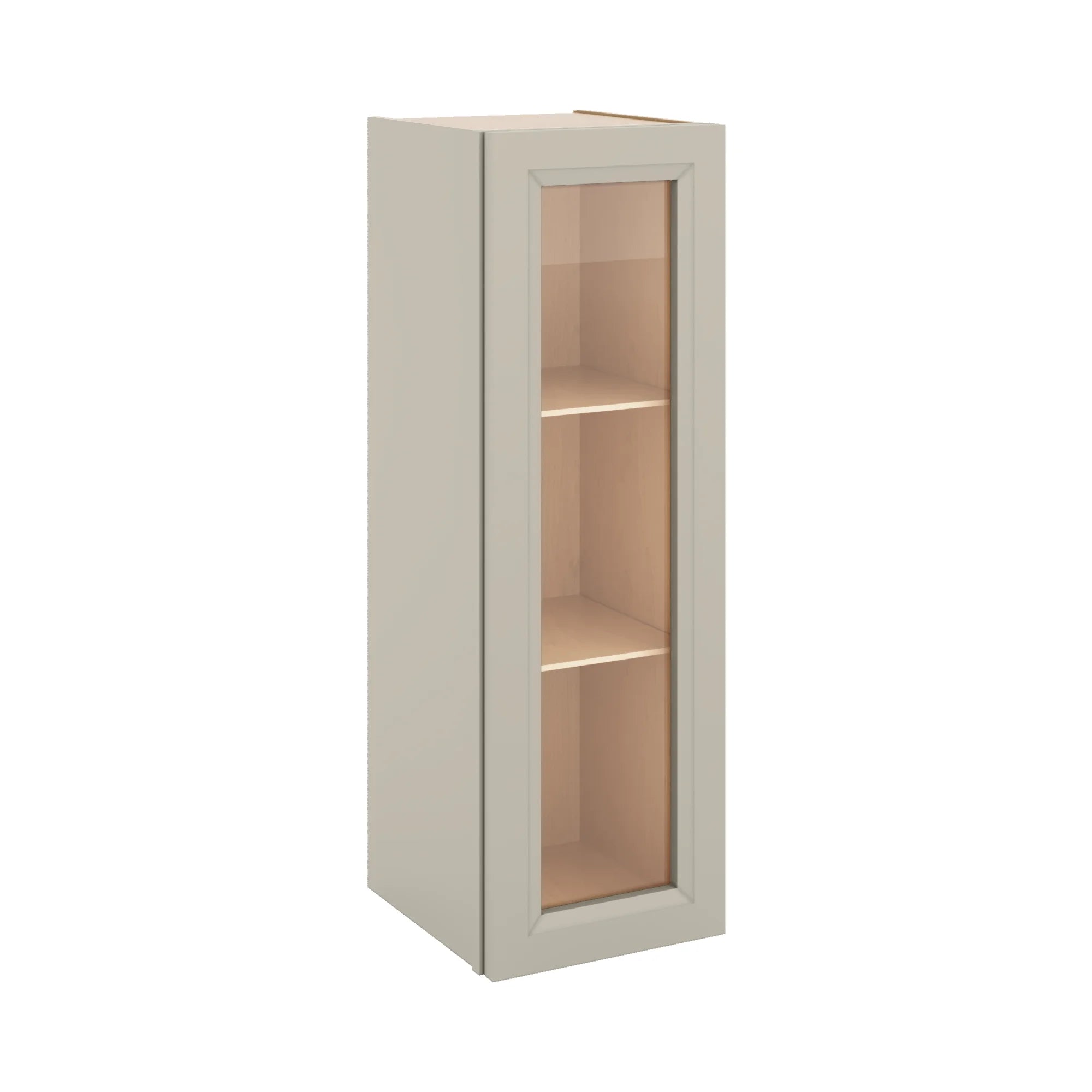 J&K Pebble B6 Wall Glass Cabinet - 12" W x 36" H (No Glass Insert)
