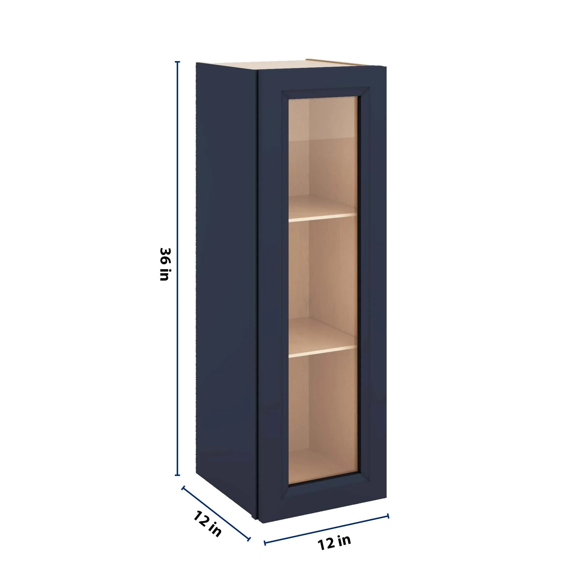 J&K Naval B7 Wall Glass Cabinet - 12" W x 36" H (No Glass Insert)