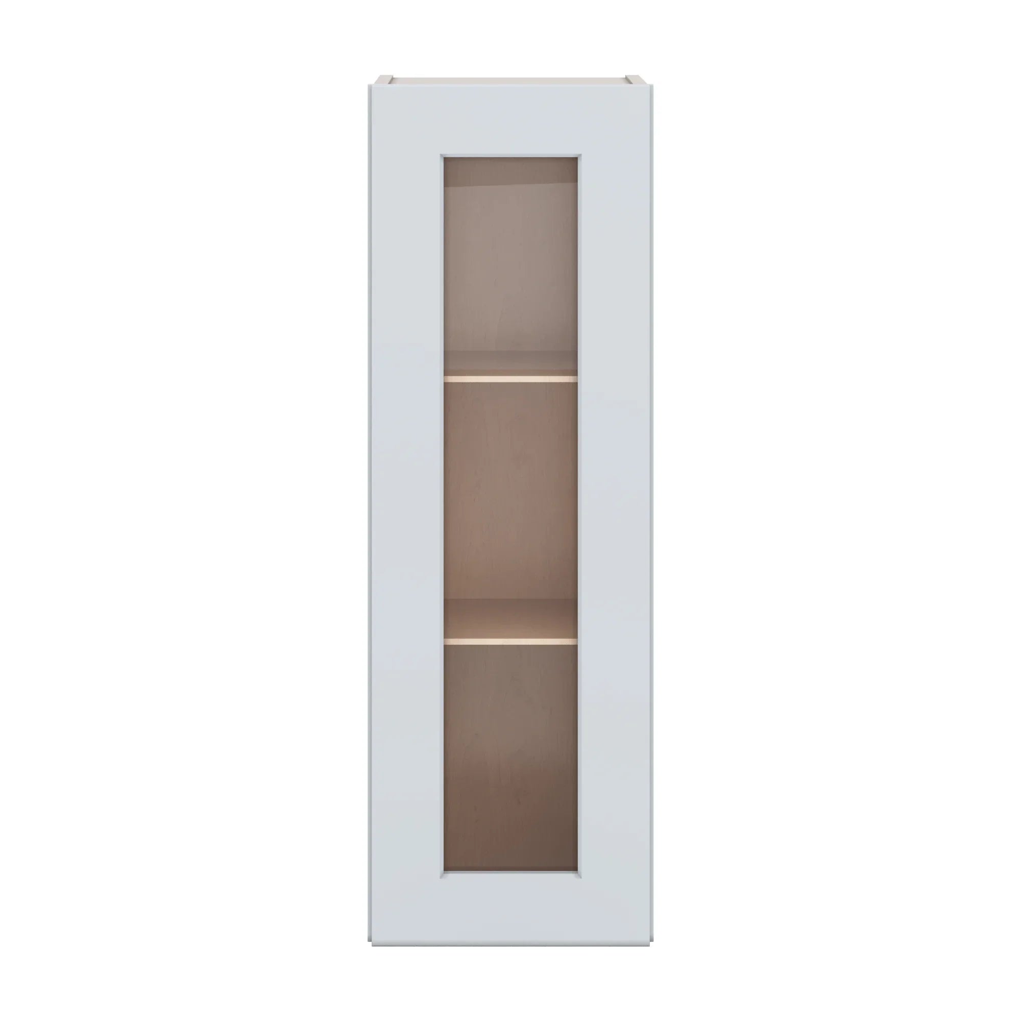 J&K White Shaker S8 Wall Glass Cabinet   12" W x 36" H (No Glass Insert)