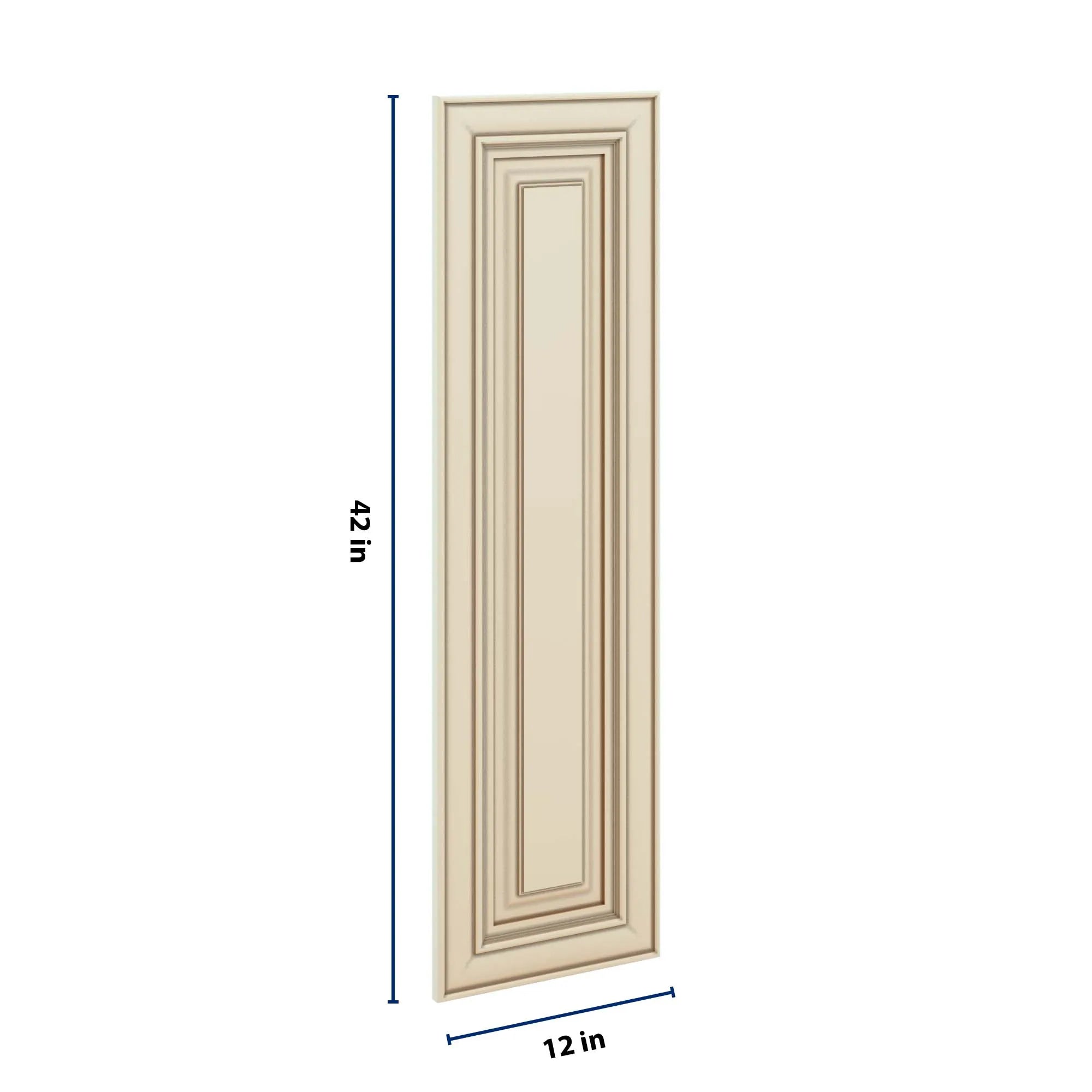J&K Creme Glazed A7 Dummy Insert Door Panel 12" W x 42" H