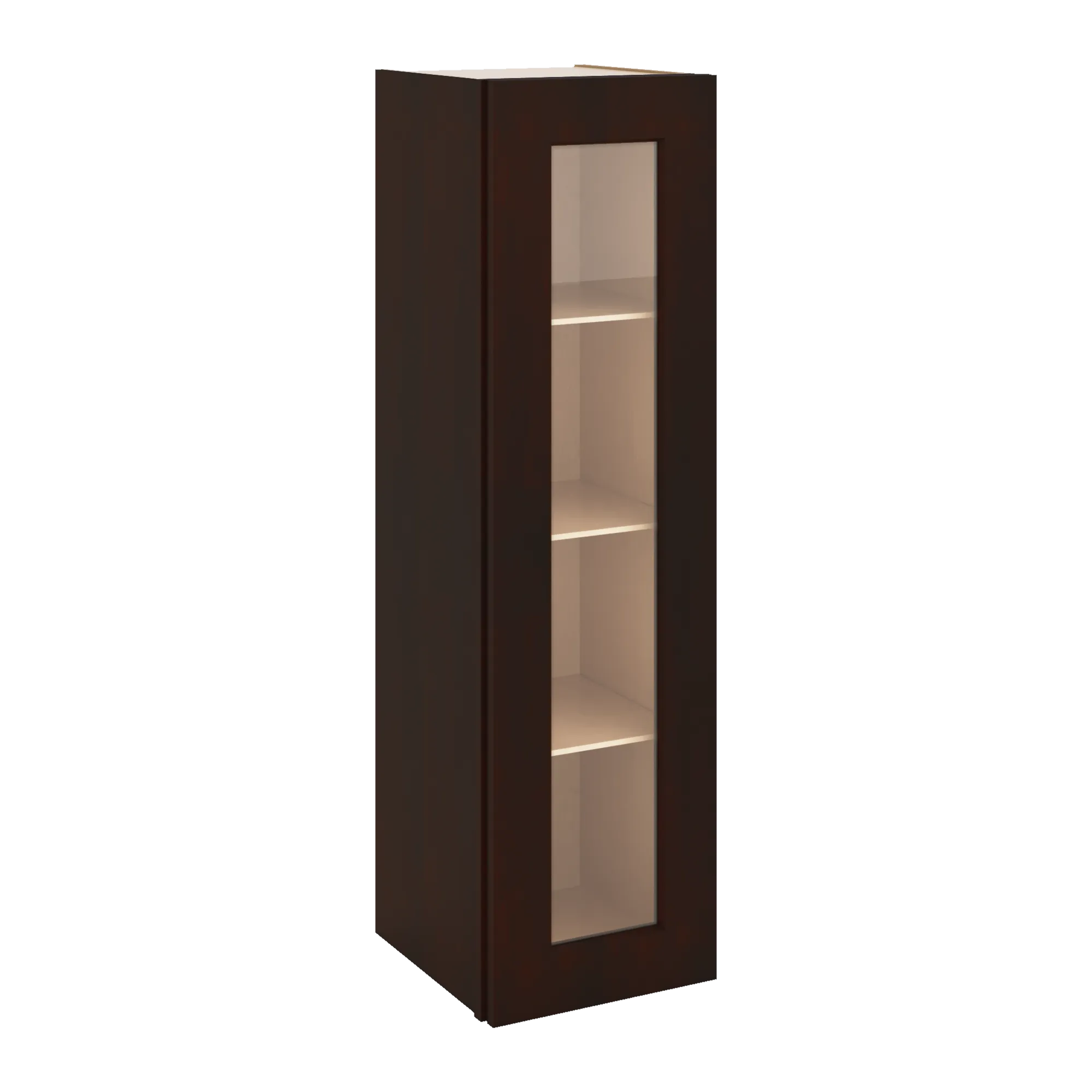 J&K Java Coffee S1 Wall Glass Cabinet - 12" W x 42" H (No Glass Insert)