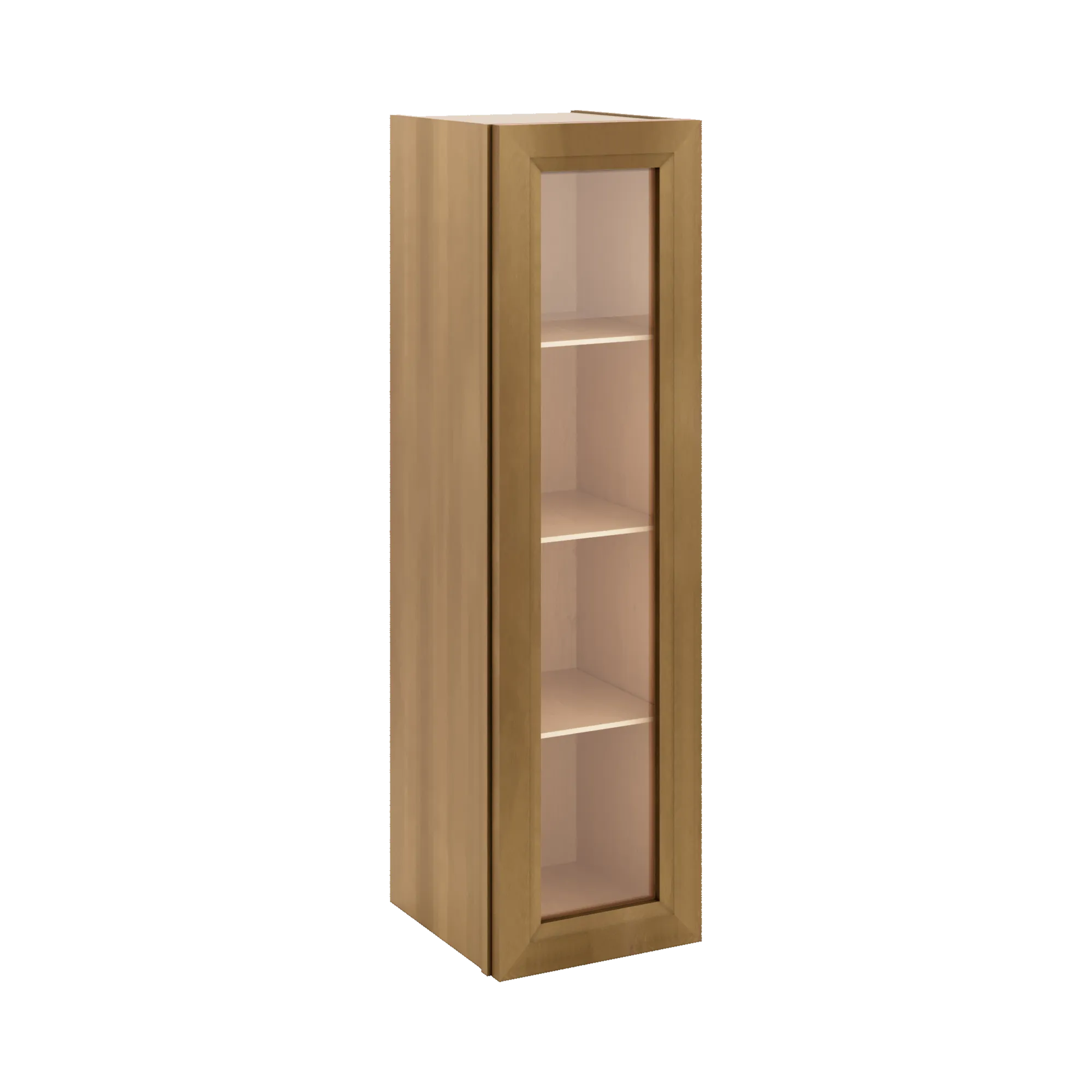 J&K Butterscotch B8 Wall Glass Cabinet - 12" W x 42" H (No Glass Insert)