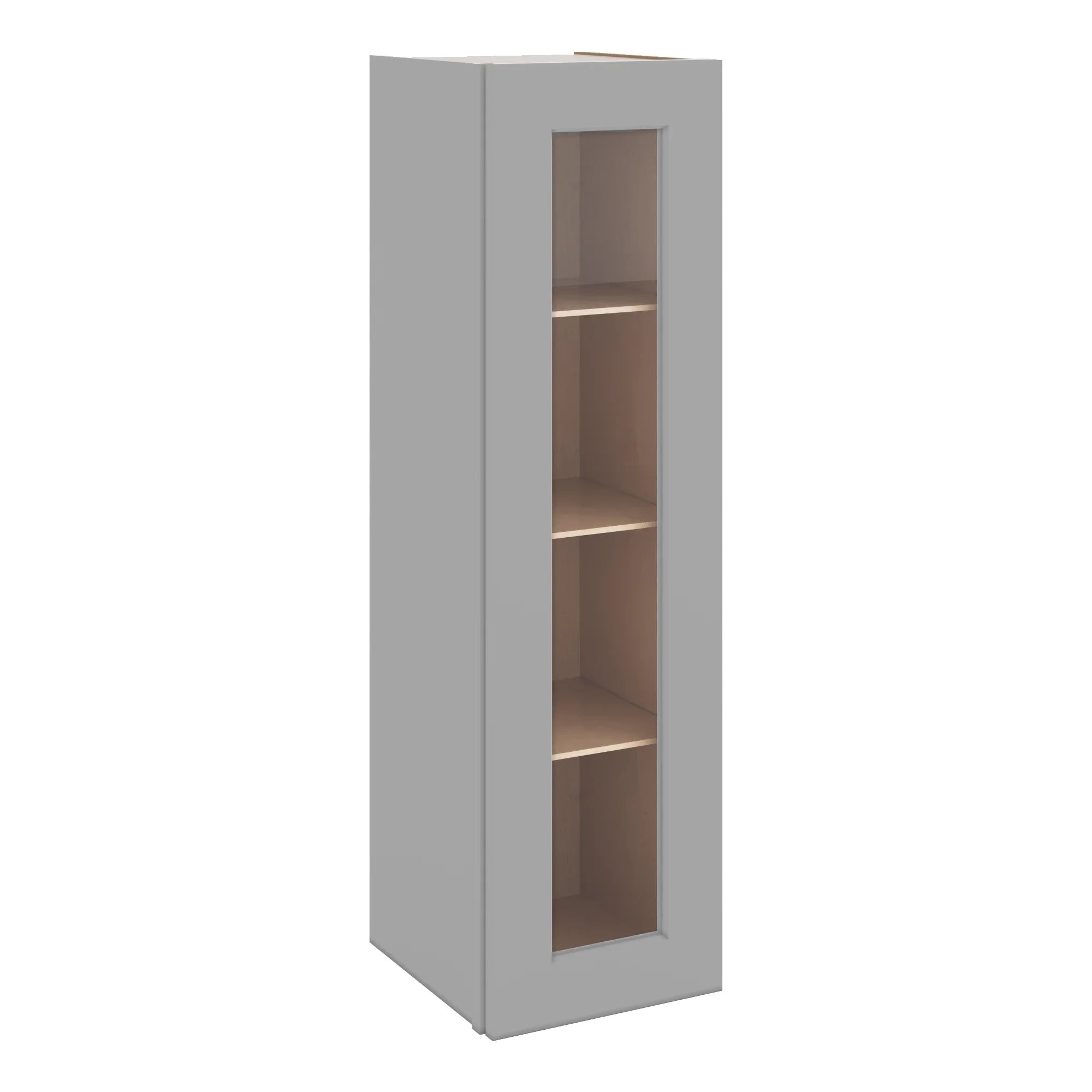 J&K Castle Grey S5 Wall Glass Cabinet - 12" W x 42" H (No Glass Insert)