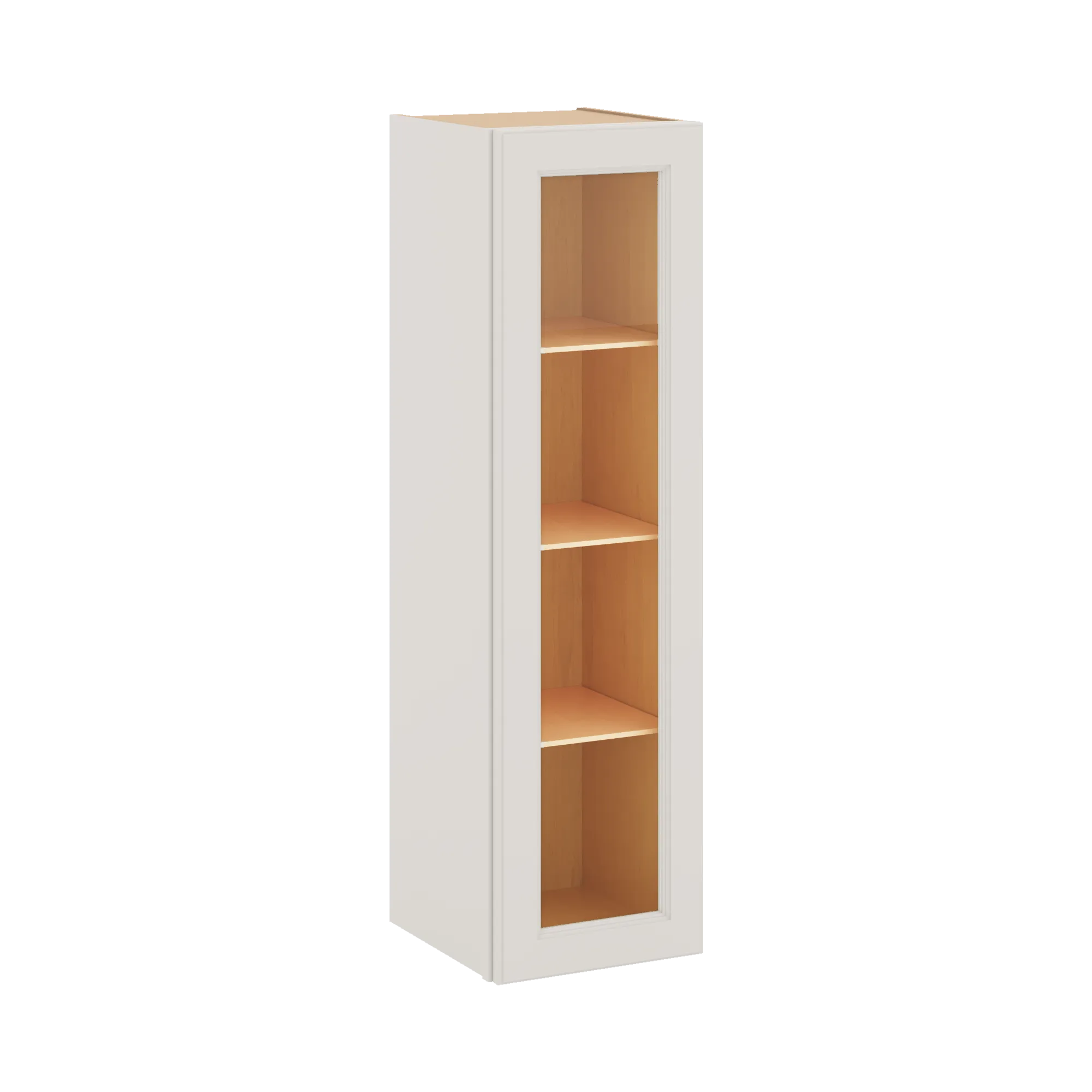 J&K Dove E1 Wall Glass Cabinet - 12" W x 42" H (No Glass Insert)