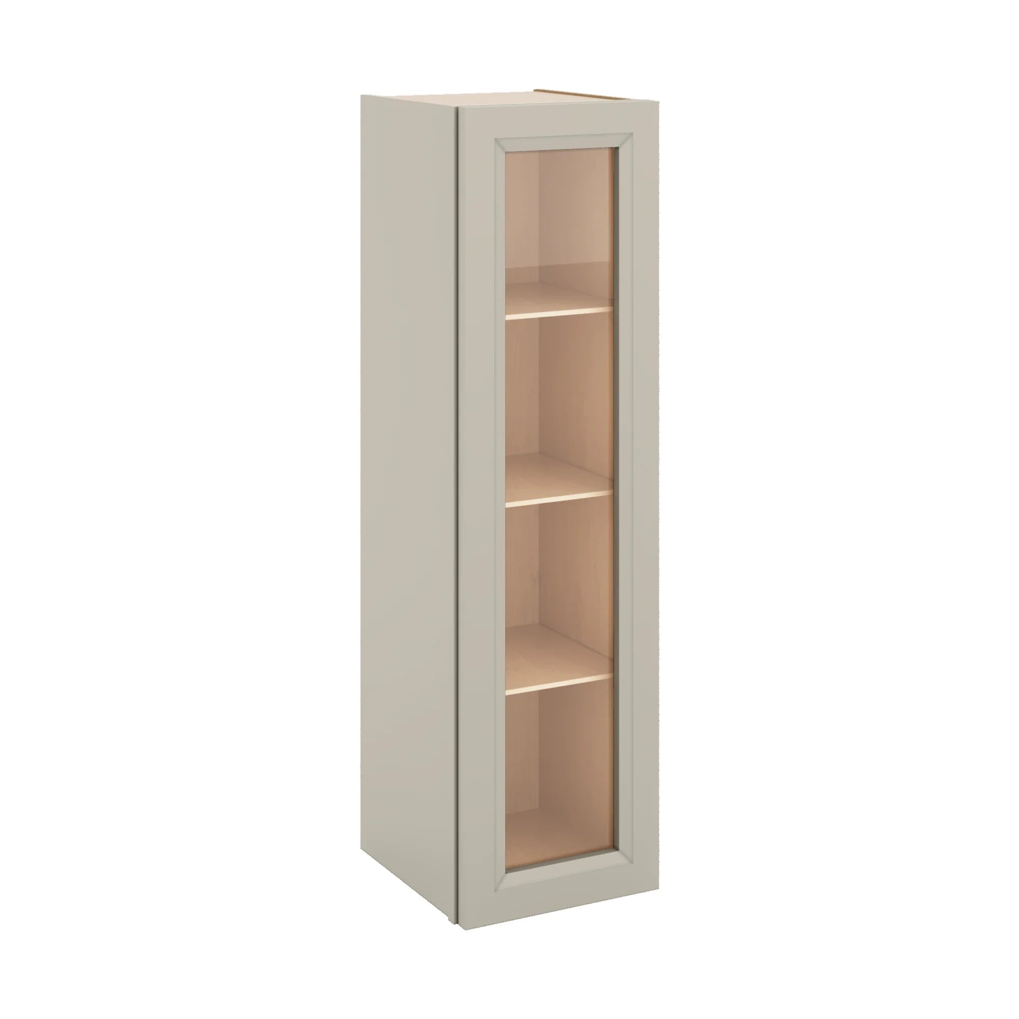 J&K Pebble B6 Wall Glass Cabinet - 12" W x 42" H (No Glass Insert)