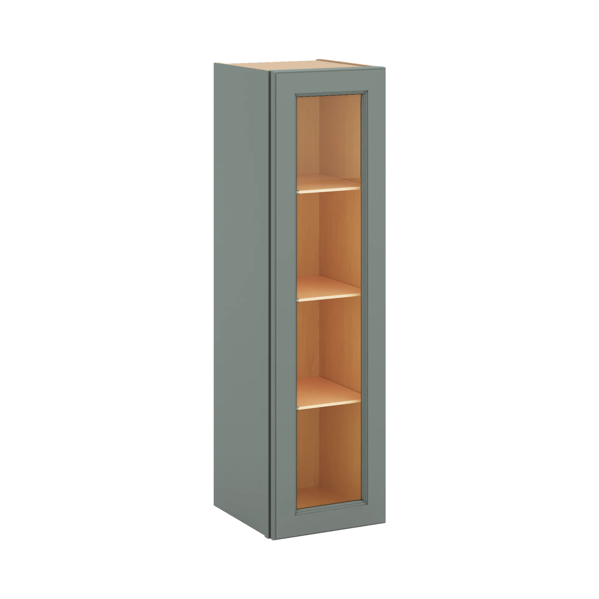 J&K Sage E3 Wall Glass Cabinet - 12" W x 42" H (No Glass Insert)