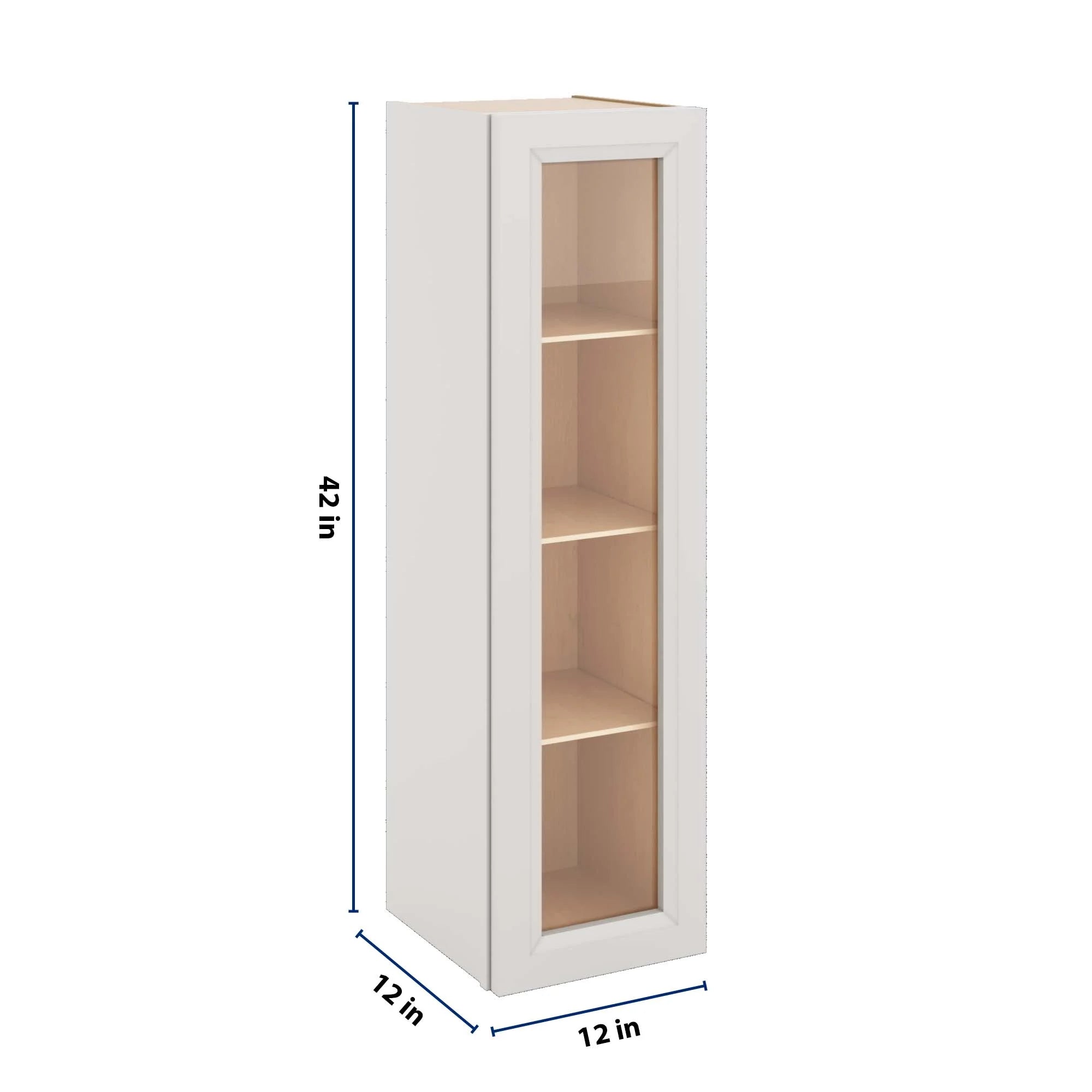 J&K Pure B5 Wall Glass Cabinet - 12" W x 42" H (No Glass Insert)