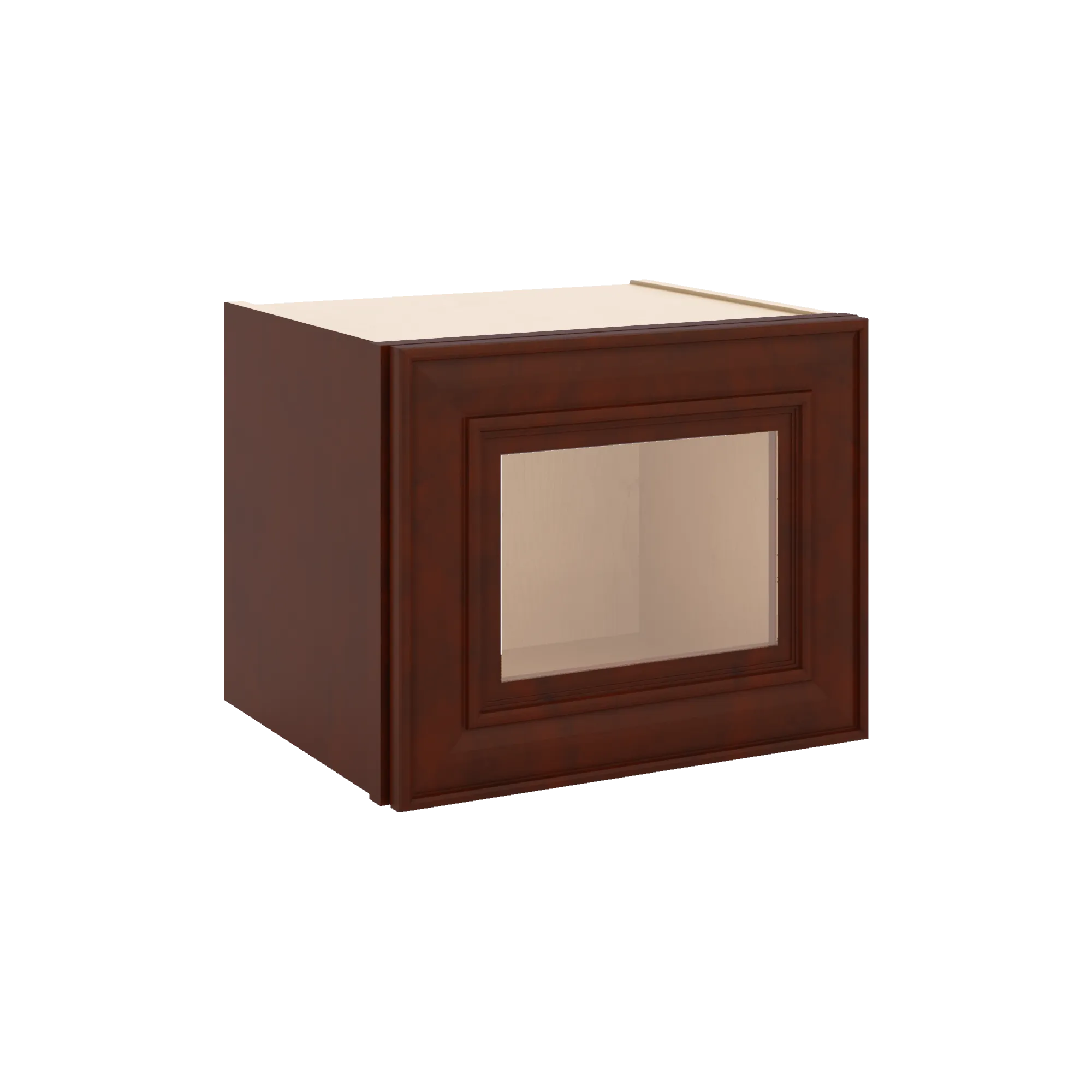 J&K Mahogany J5 Wall Glass Cabinet - 15" W x 12" H (No Glass Insert)