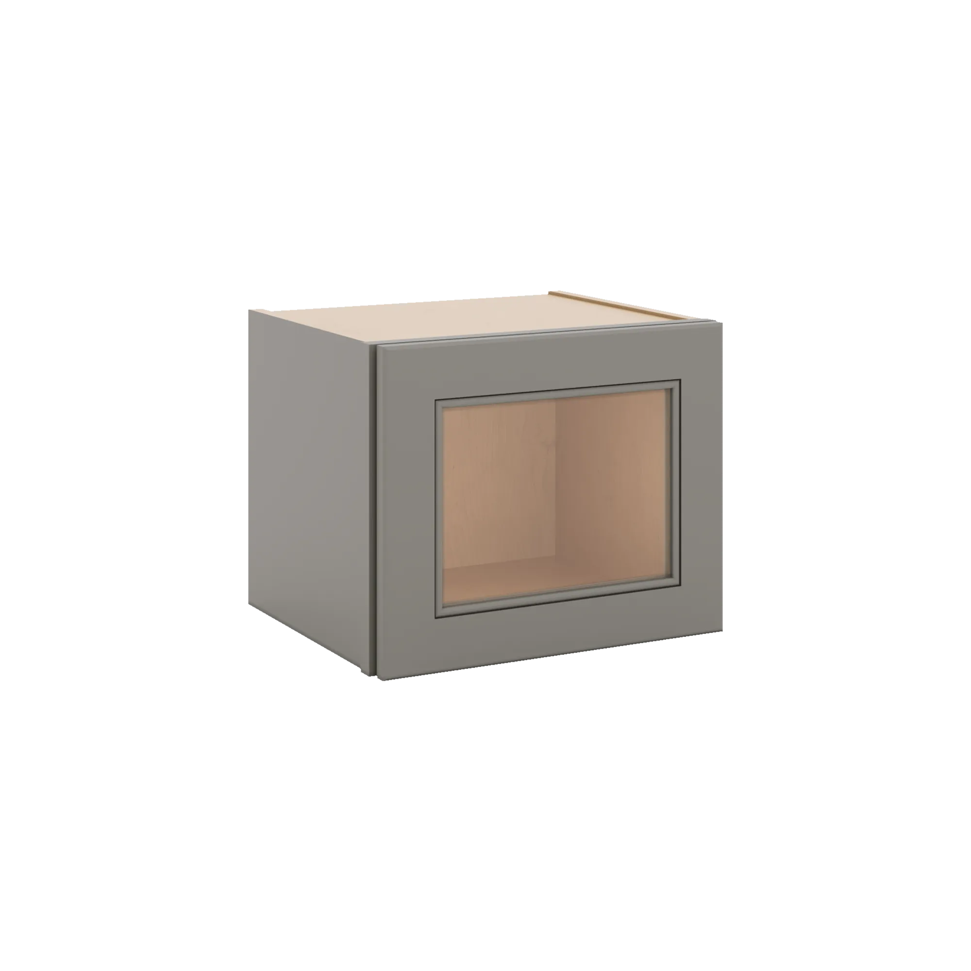 J&K Greige K3 Wall Glass Cabinet - 15" W x 12" H (No Glass Insert)